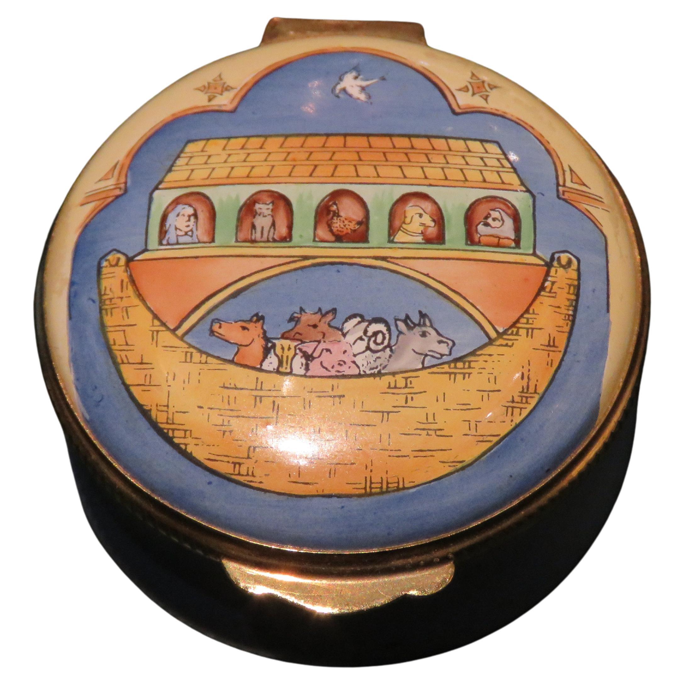 Exquisite seltene seltene, bedeutende Estate Noah's Ark Crummles Schmuckhalter Pill Box im Angebot