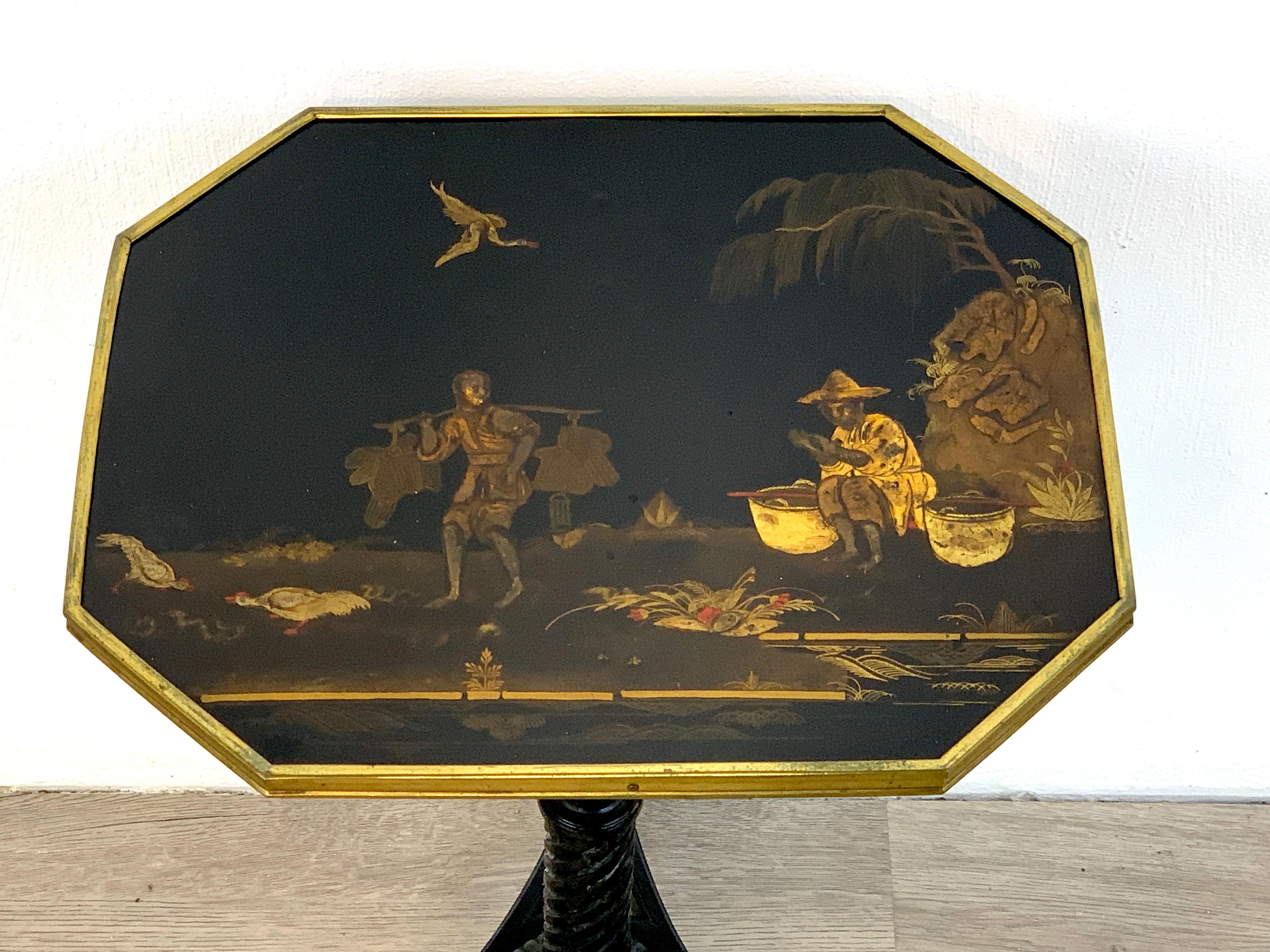 Exquisite Regency Chinoiserie Side Table In Good Condition For Sale In Atlanta, GA