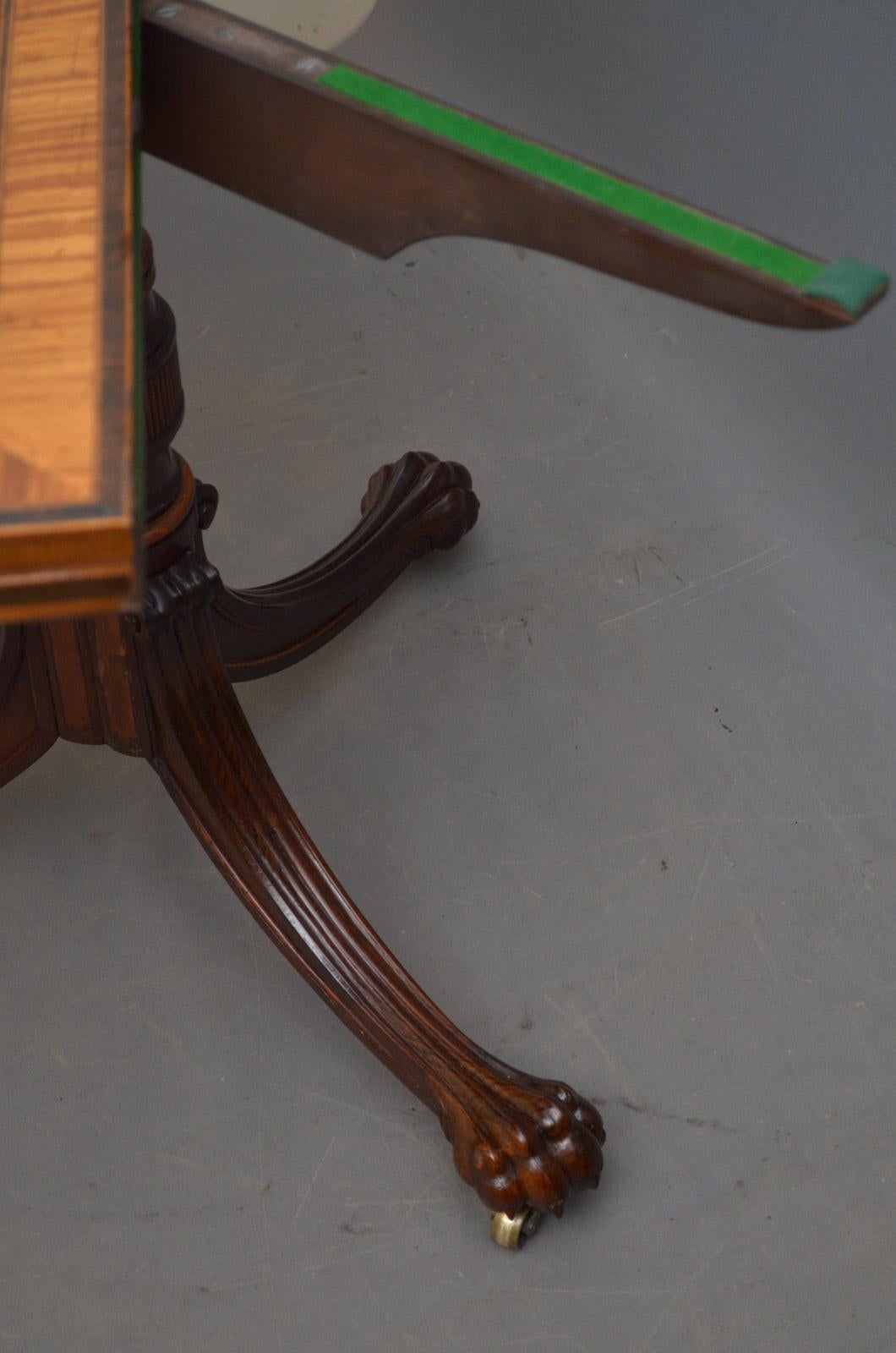 Exquisite Regency Rosewood Card Table 7