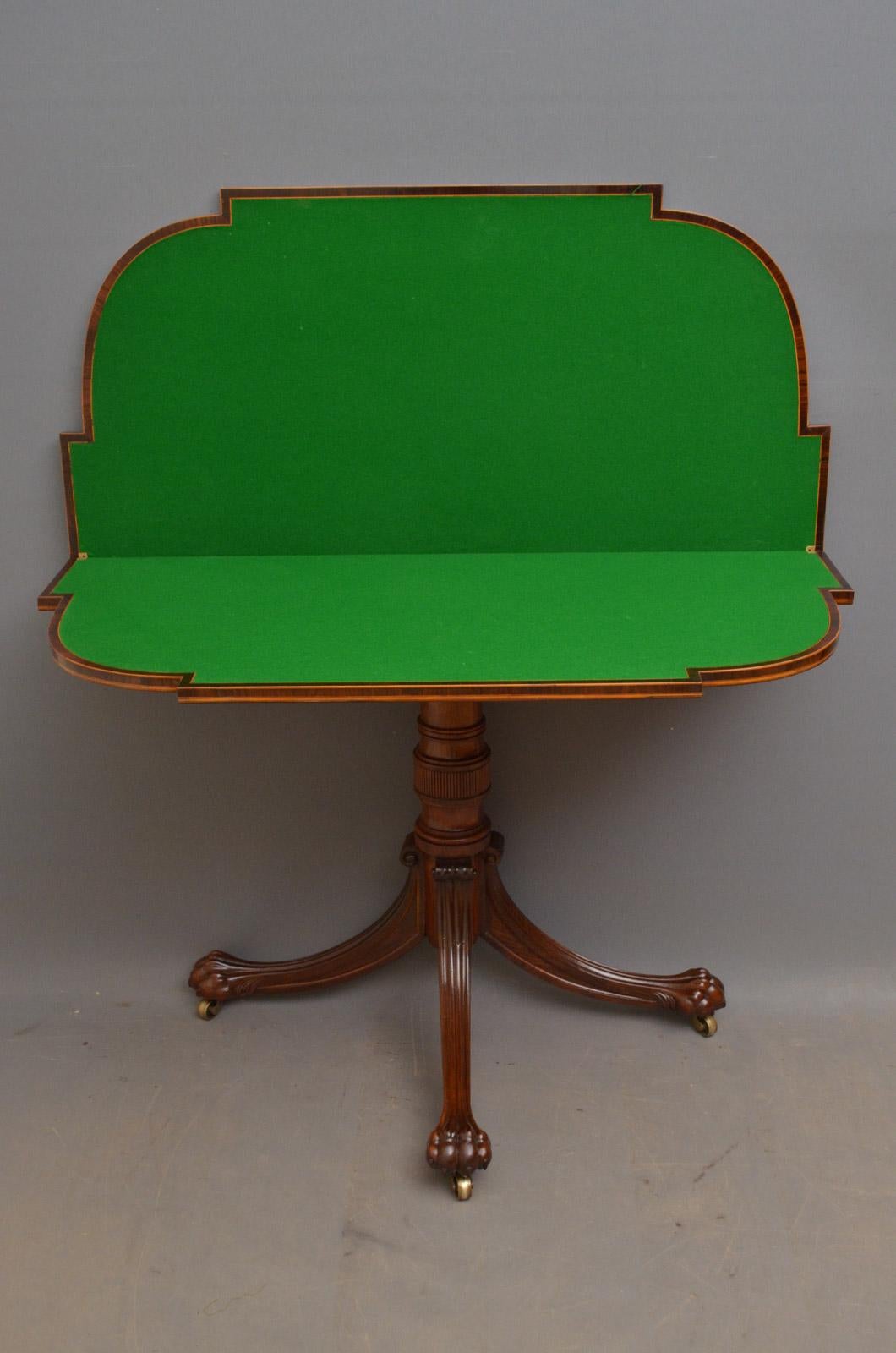 Exquisite Regency Rosewood Card Table 3