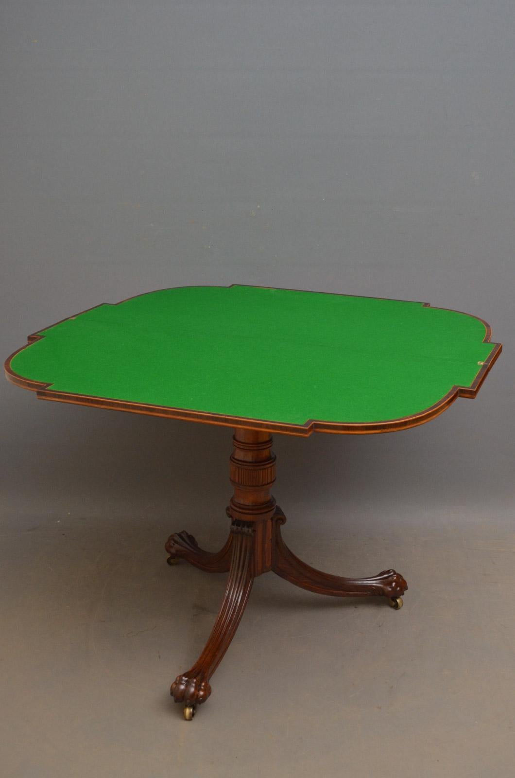 Exquisite Regency Rosewood Card Table 4
