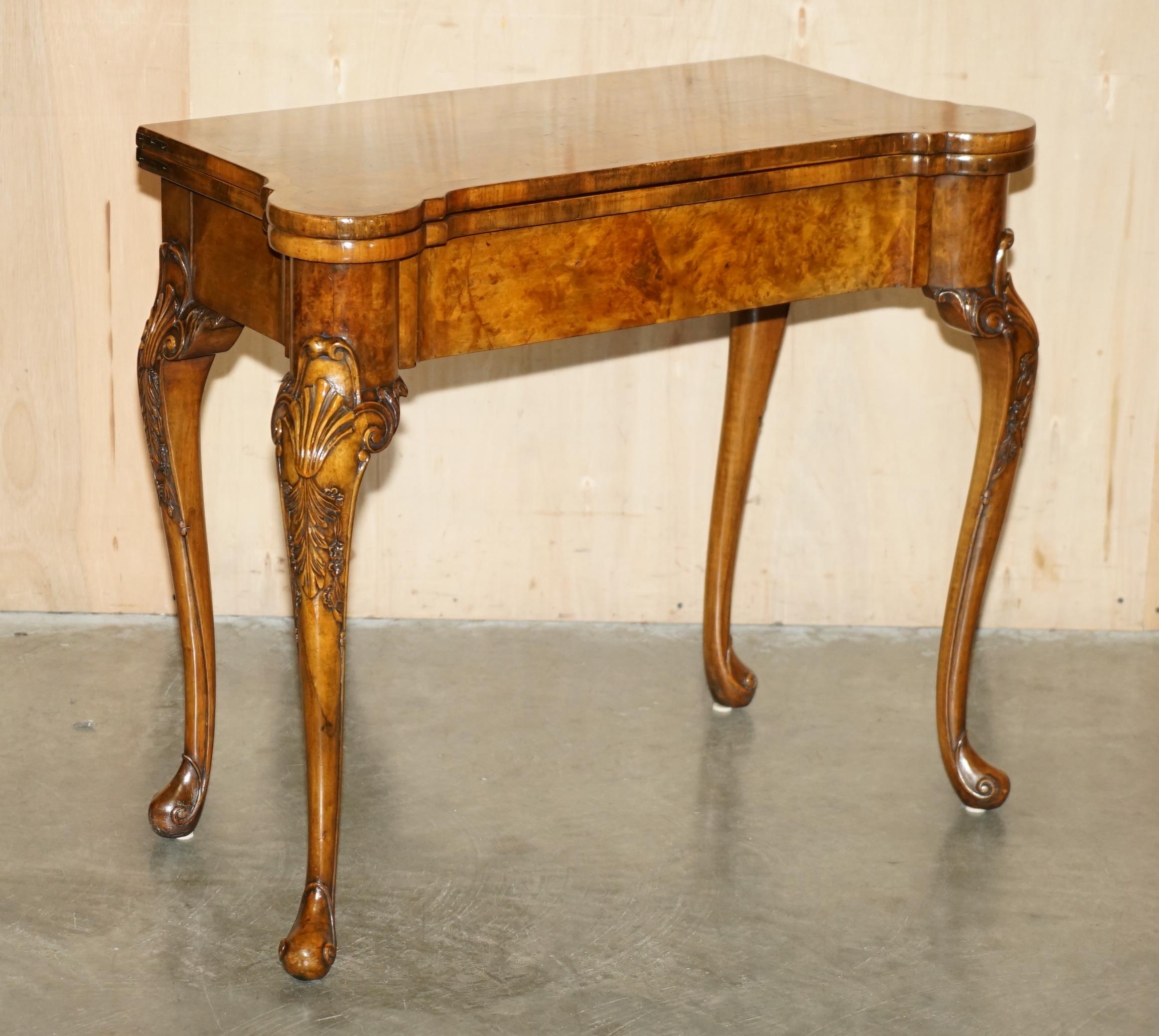 Royal House Antiques

Royal House Antiques is delighted to offer for sale absolutely stunning, Museum quality, fully restored Burr Walnut, George II style folding games card table with very rare embroidered cards playing top

Please note the