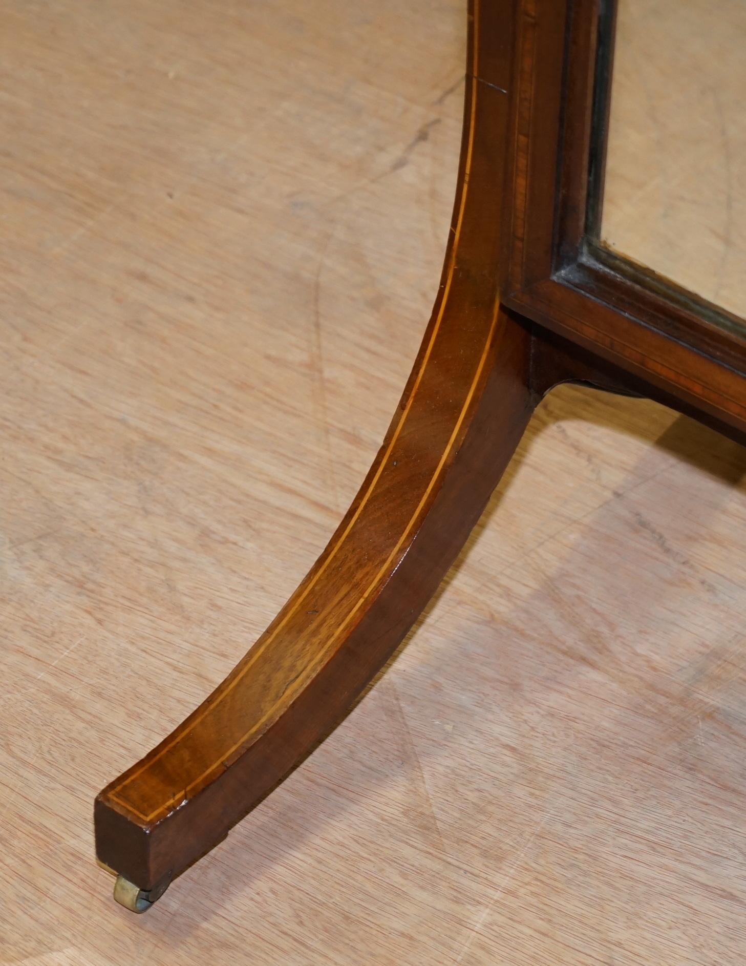 Hand-Crafted Exquisite Restored Howard & Son's Berners Street Walnut & Hardwood Cheval Mirror