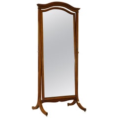 Antique Exquisite Restored Howard & Son's Berners Street Walnut & Hardwood Cheval Mirror