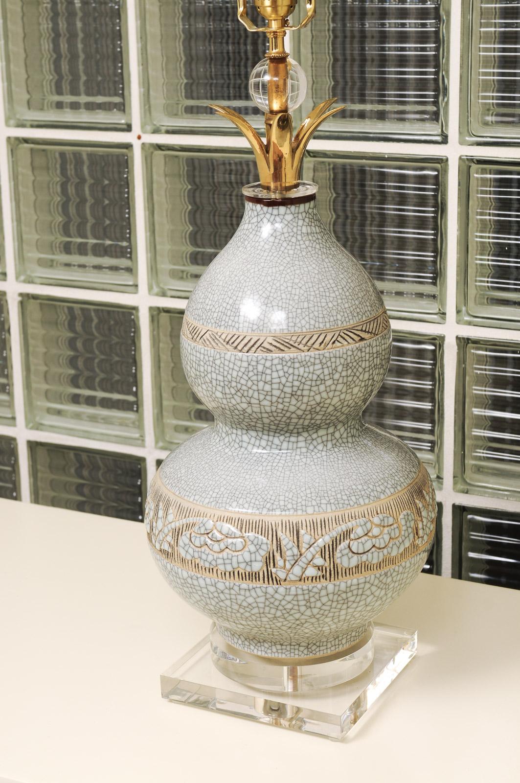 Exquisites restauriertes Paar Kalebassenlampen von Marbro, Italien, um 1960 im Angebot 6