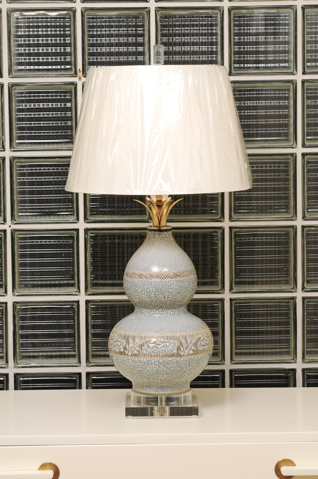 Exquisites restauriertes Paar Kalebassenlampen von Marbro, Italien, um 1960 (Moderne der Mitte des Jahrhunderts) im Angebot