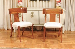 Exquisite Restored Set of 12 Walnut Klismos Chairs by Stewart & MacDougall