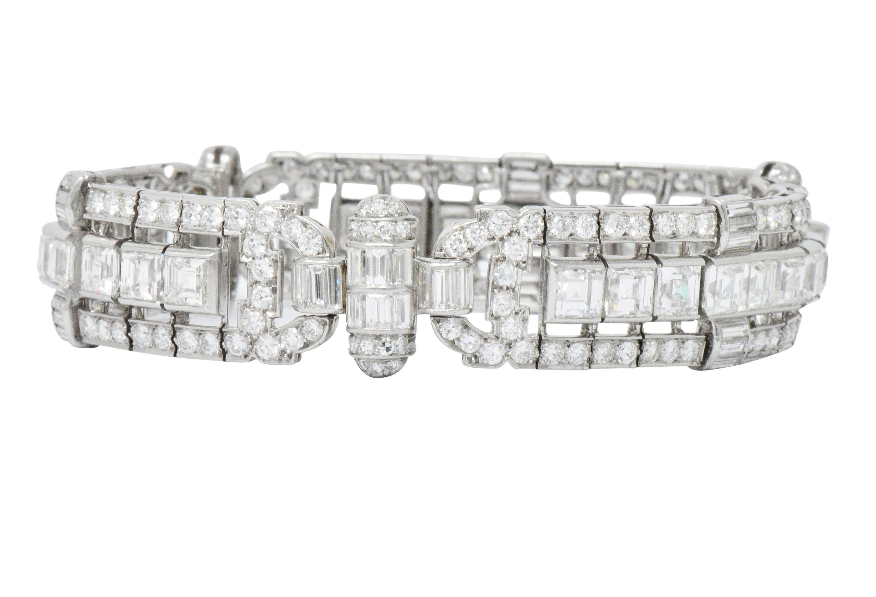 Women's or Men's Exquisite Retro 23.00 Carat Diamond Platinum Bracelet