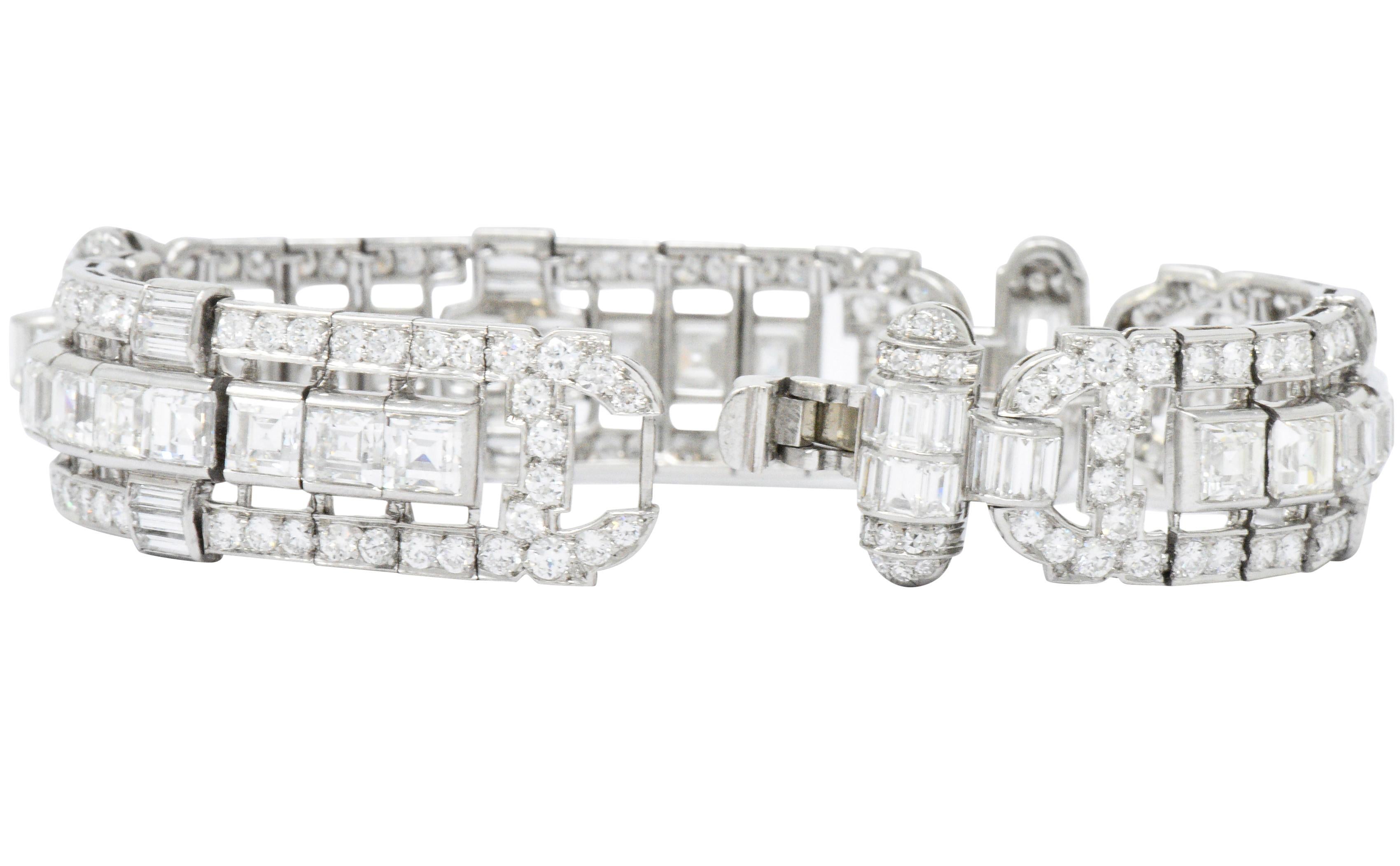Exquisite Retro 23.00 Carat Diamond Platinum Bracelet 3