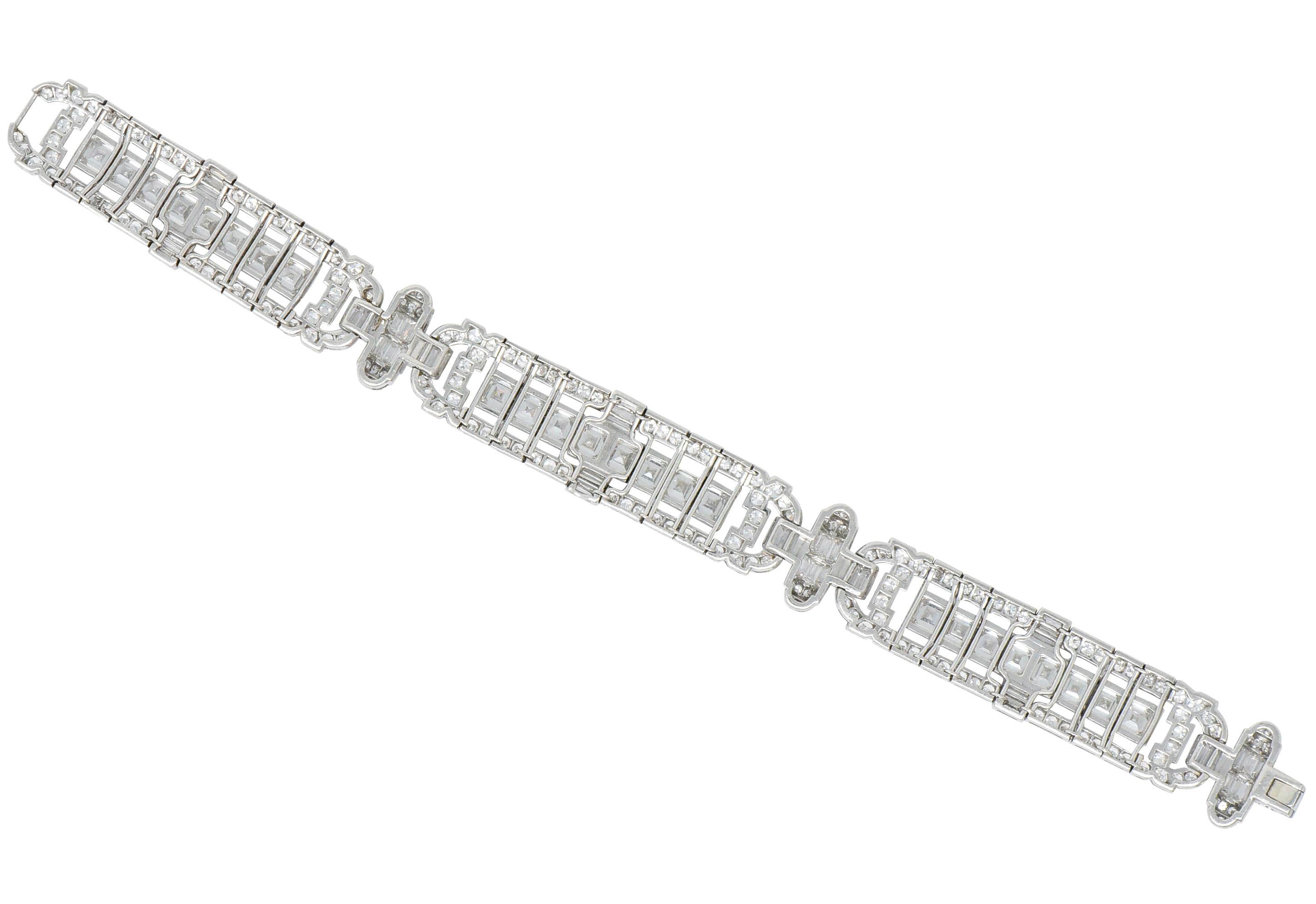 Exquisite Retro 23.00 Carat Diamond Platinum Bracelet 4