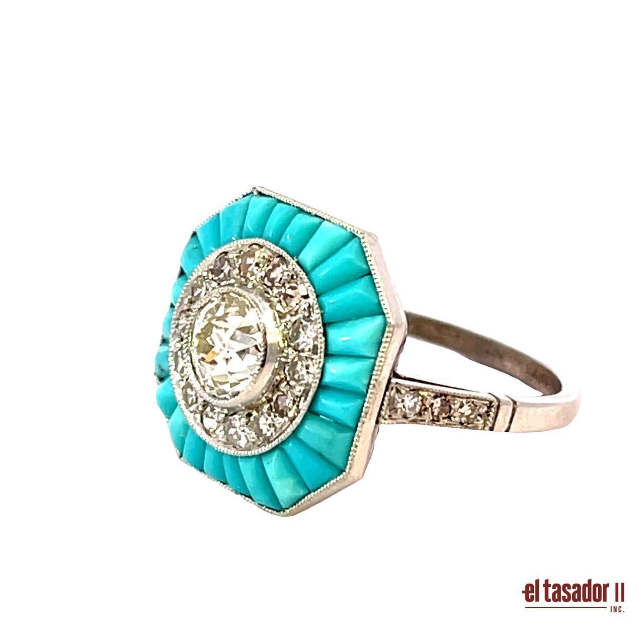 Art déco Bague exquise en platine 6,5 g avec un diamant taille brillant de 0,79 ct en vente