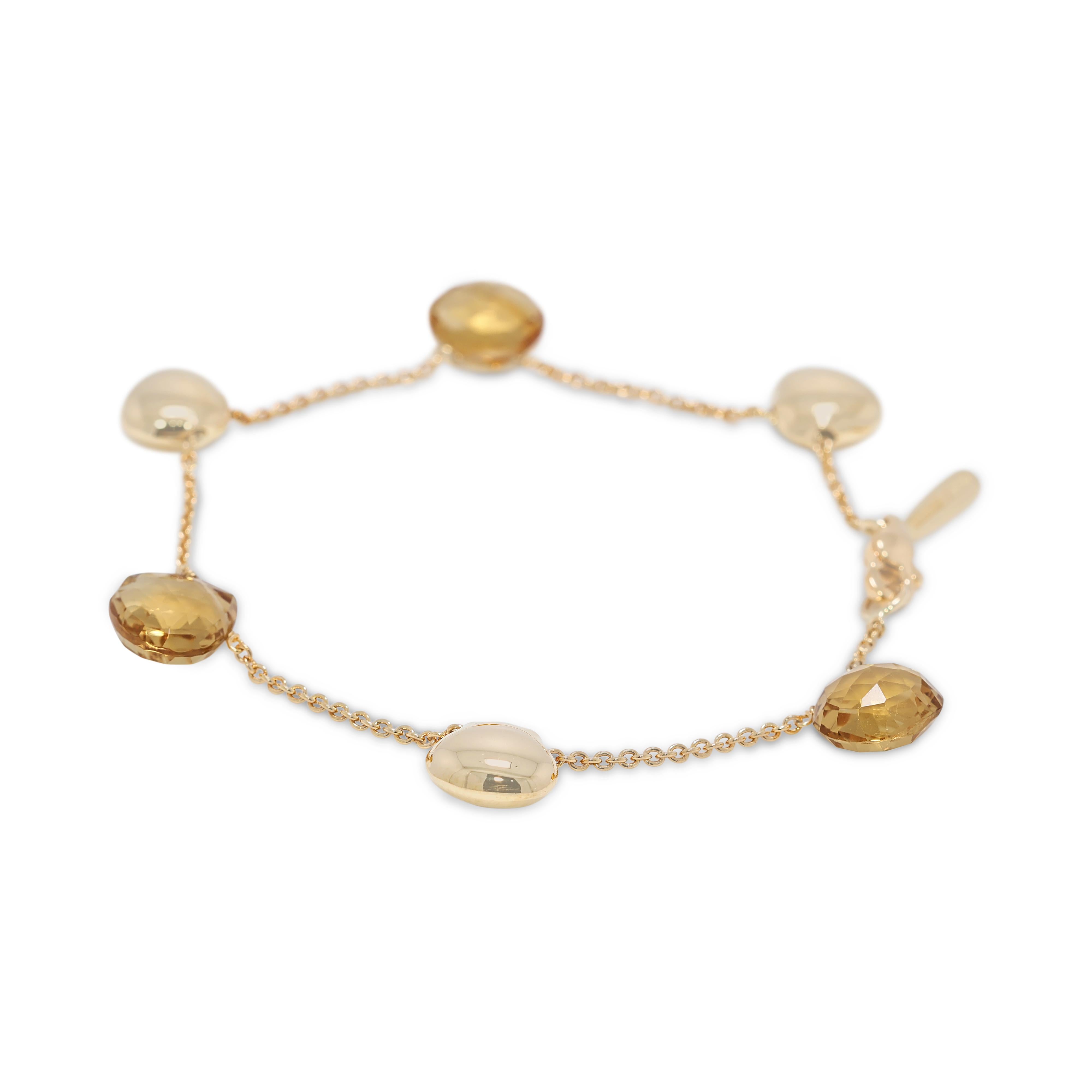 Taille rose Bracelet exquis de citrine taillée en rose en or jaune 18k en vente