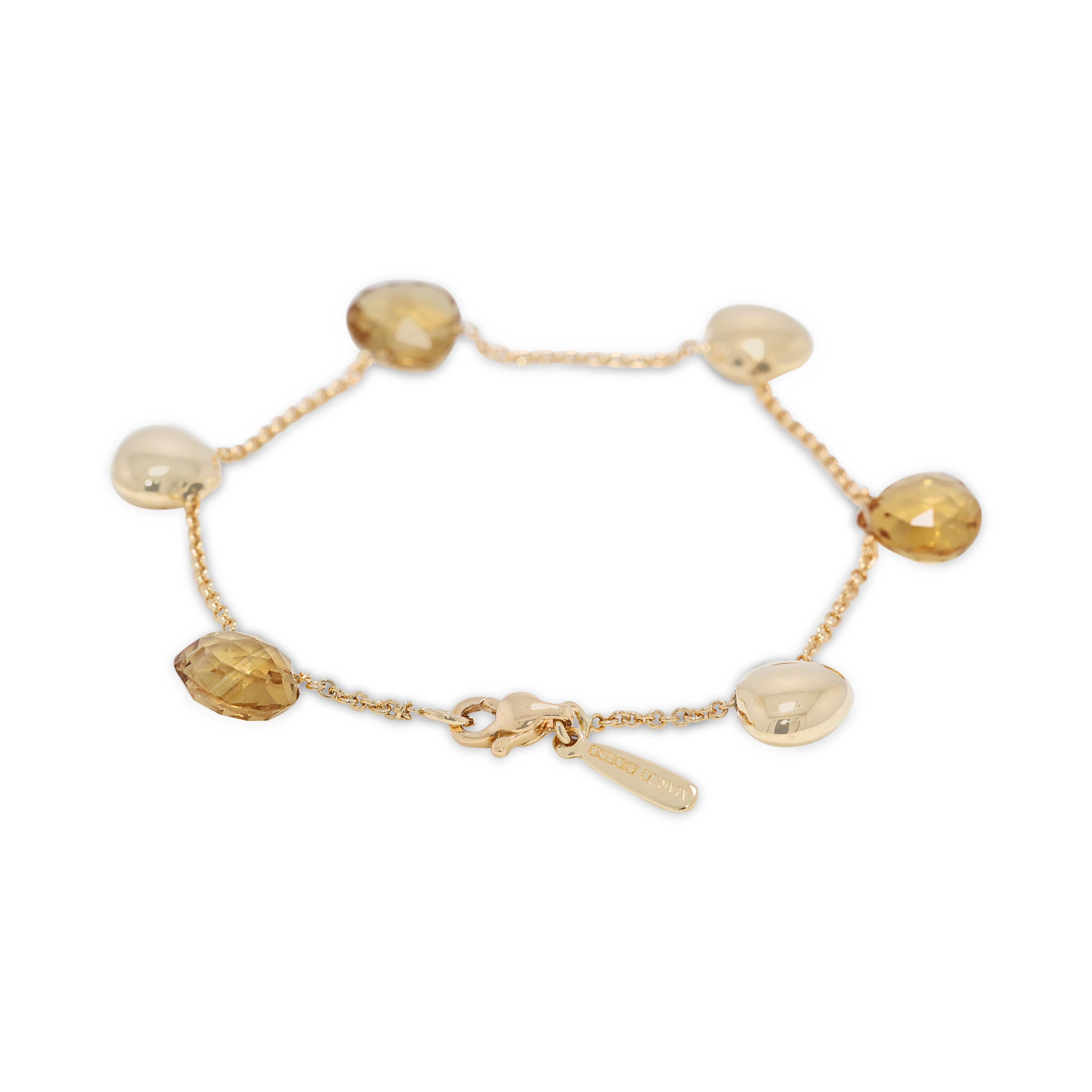 Bracelet exquis de citrine taillée en rose en or jaune 18k Excellent état - En vente à רמת גן, IL