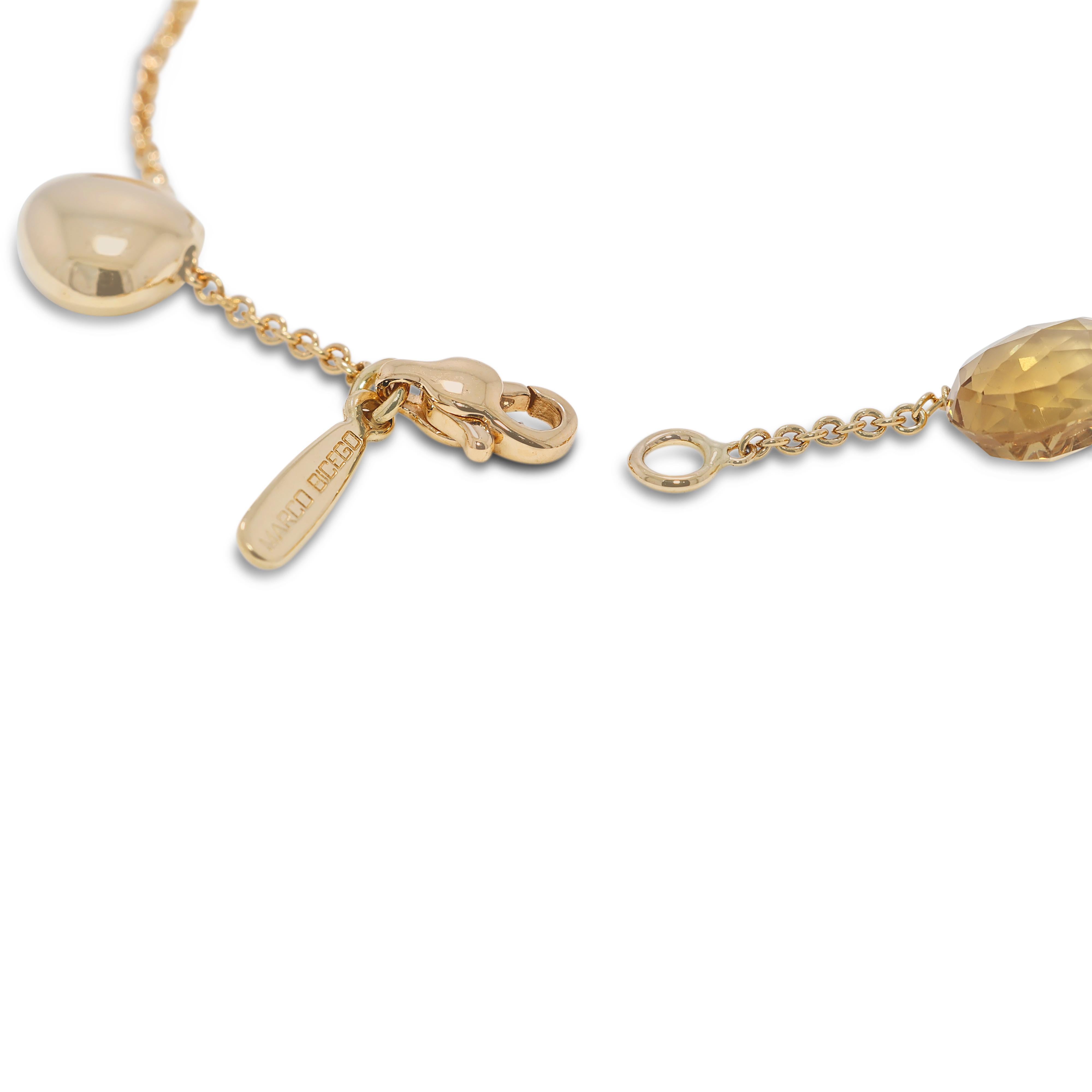 Bracelet exquis de citrine taillée en rose en or jaune 18k en vente 2