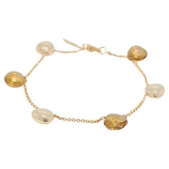 Bracelet exquis de citrine taillée en rose en or jaune 18k