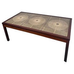 Exquisite Rosewood Tile Coffee Table by Kvalitet of Denmark