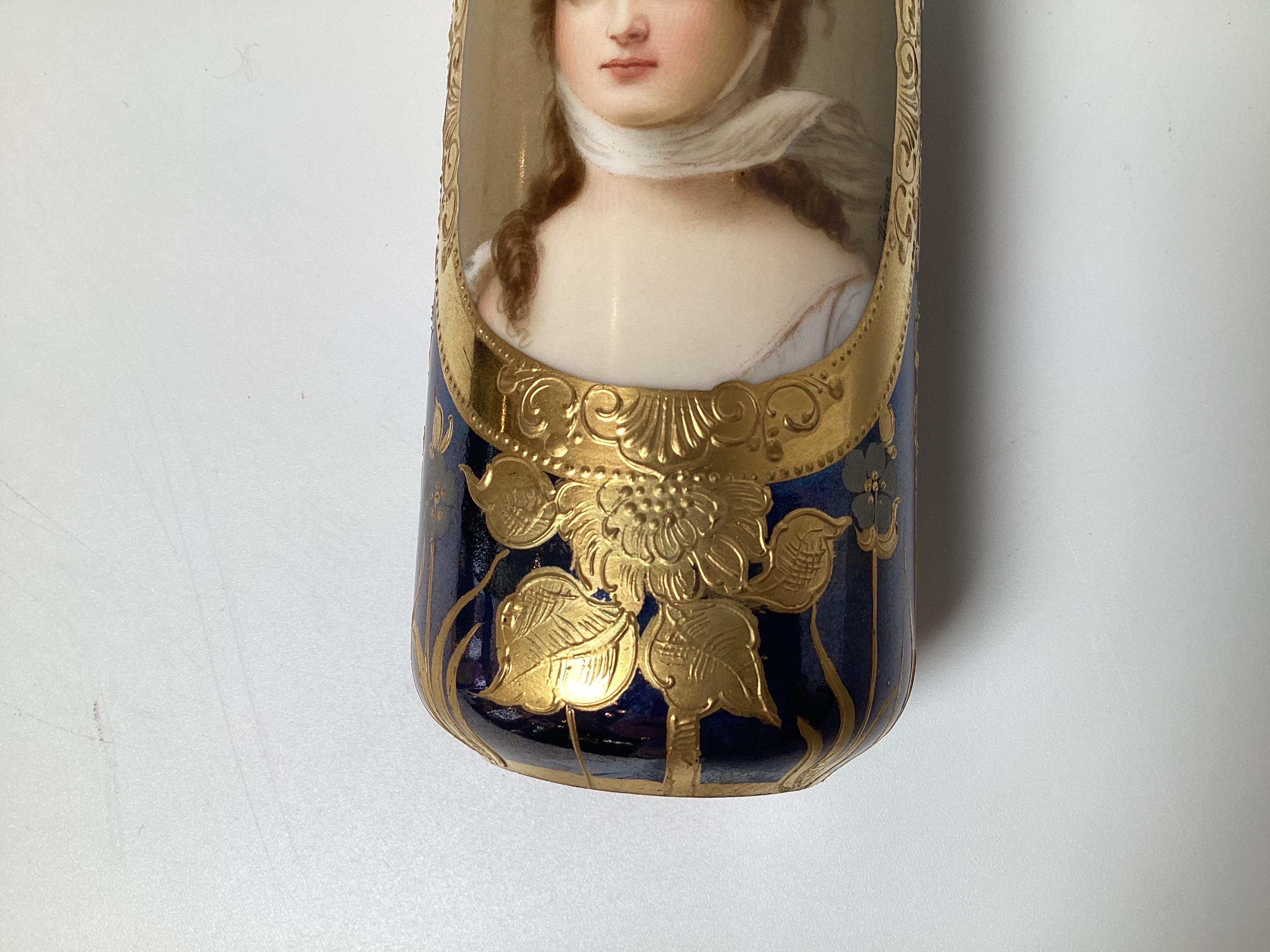 Porcelain Exquisite Royal Vienna Cabinet Vase of Queen Louise, Circa 1900 For Sale