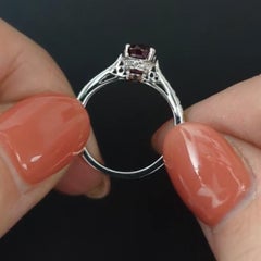 Exquisite Ruby and Diamond Engagement Ring in 18k White Gold