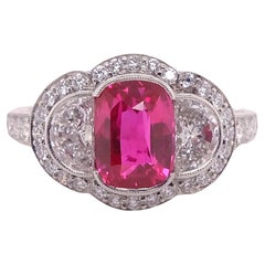 Exquisite Ruby and Diamond Platinum Ring