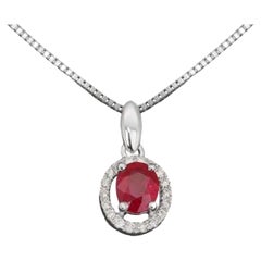Exquisite Ruby with 0.18ct Natural Diamond Necklace