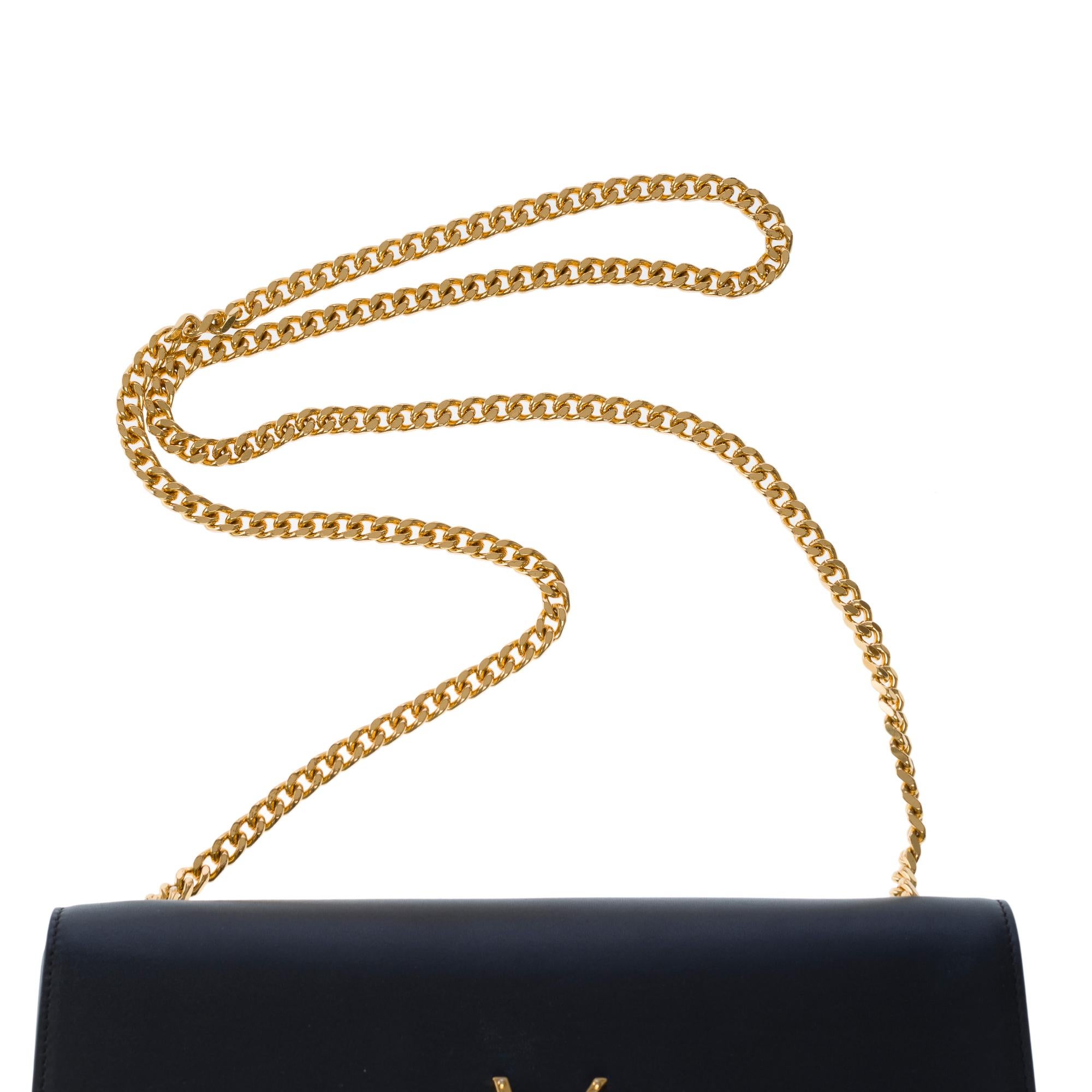Exquisite Saint Laurent Kate shoulder bag in black leather, GHW 3