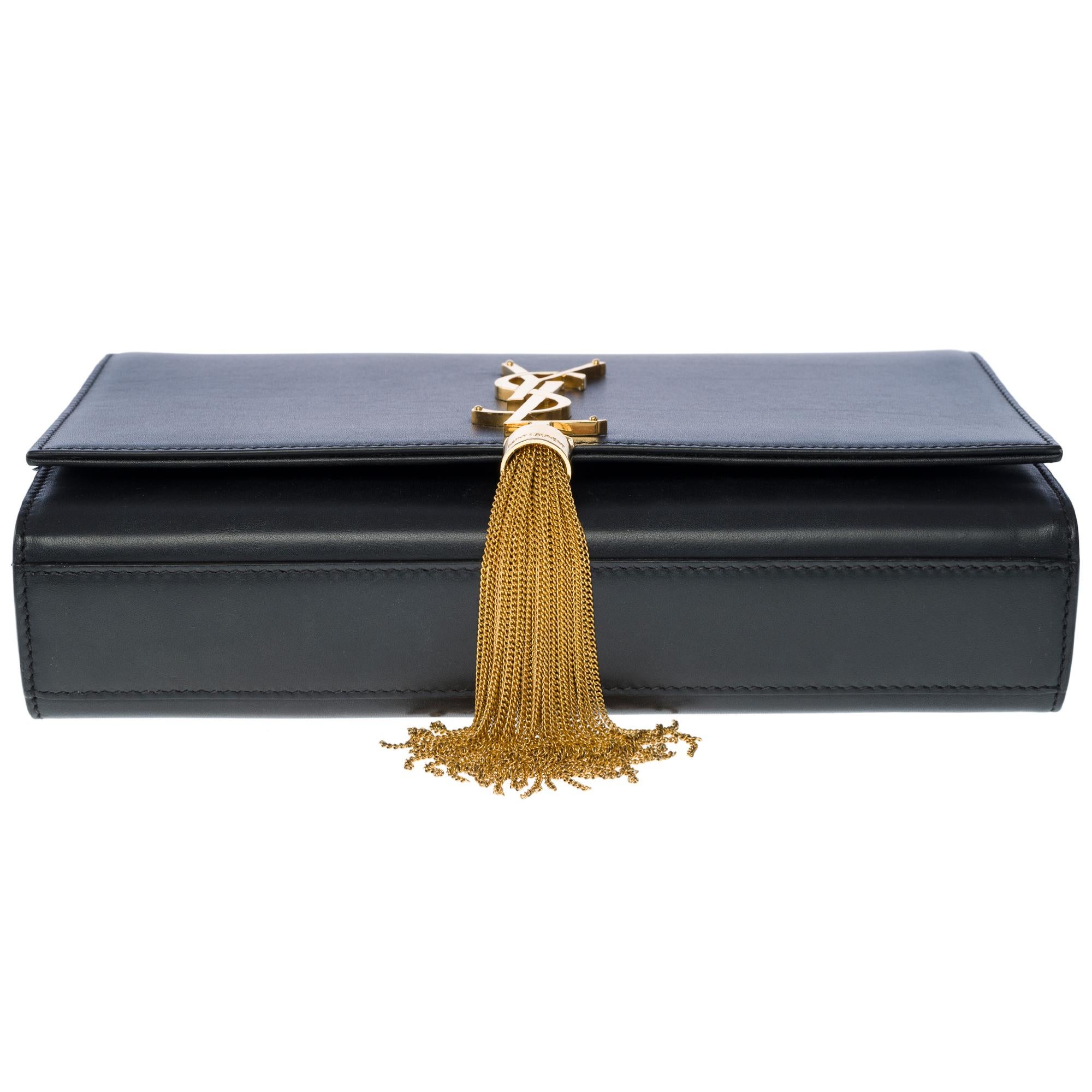 Exquisite Saint Laurent Kate shoulder bag in black leather, GHW 4