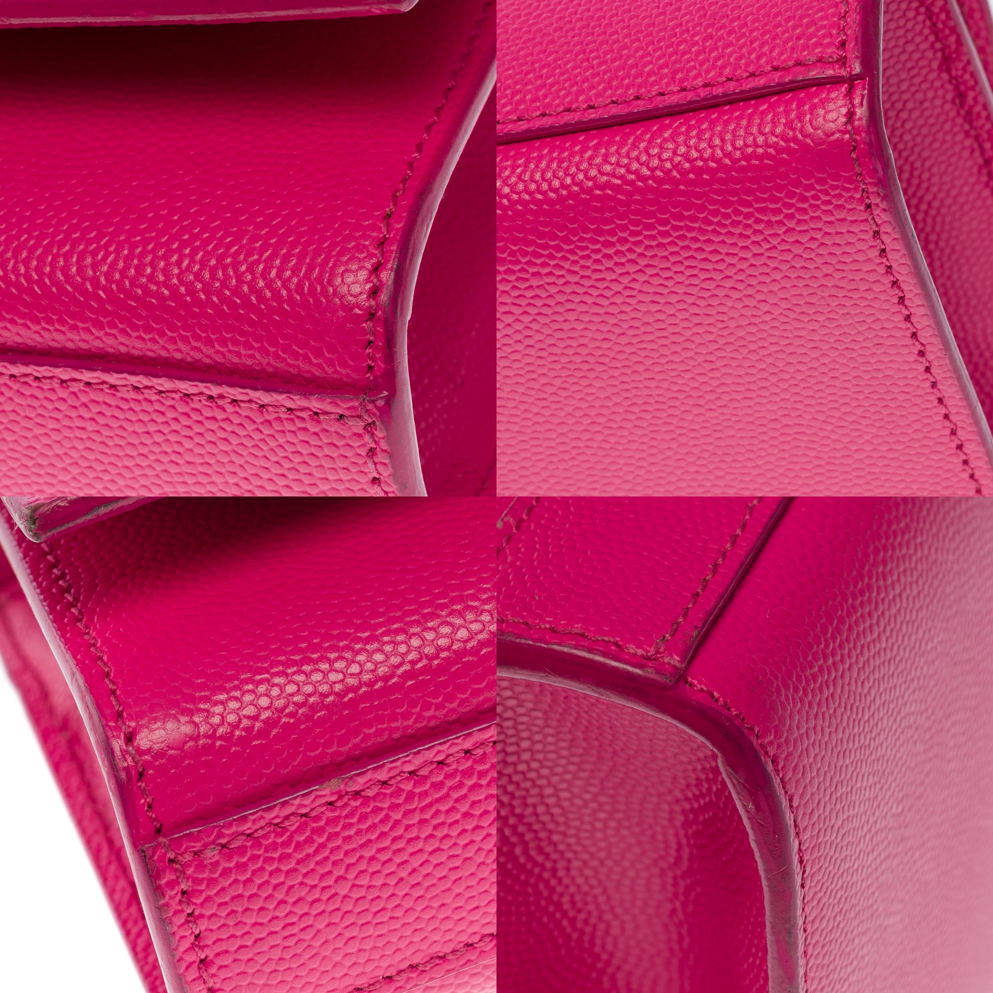 Exquisite Saint Laurent Kate shoulder bag in Pink grained leather, GHW 7