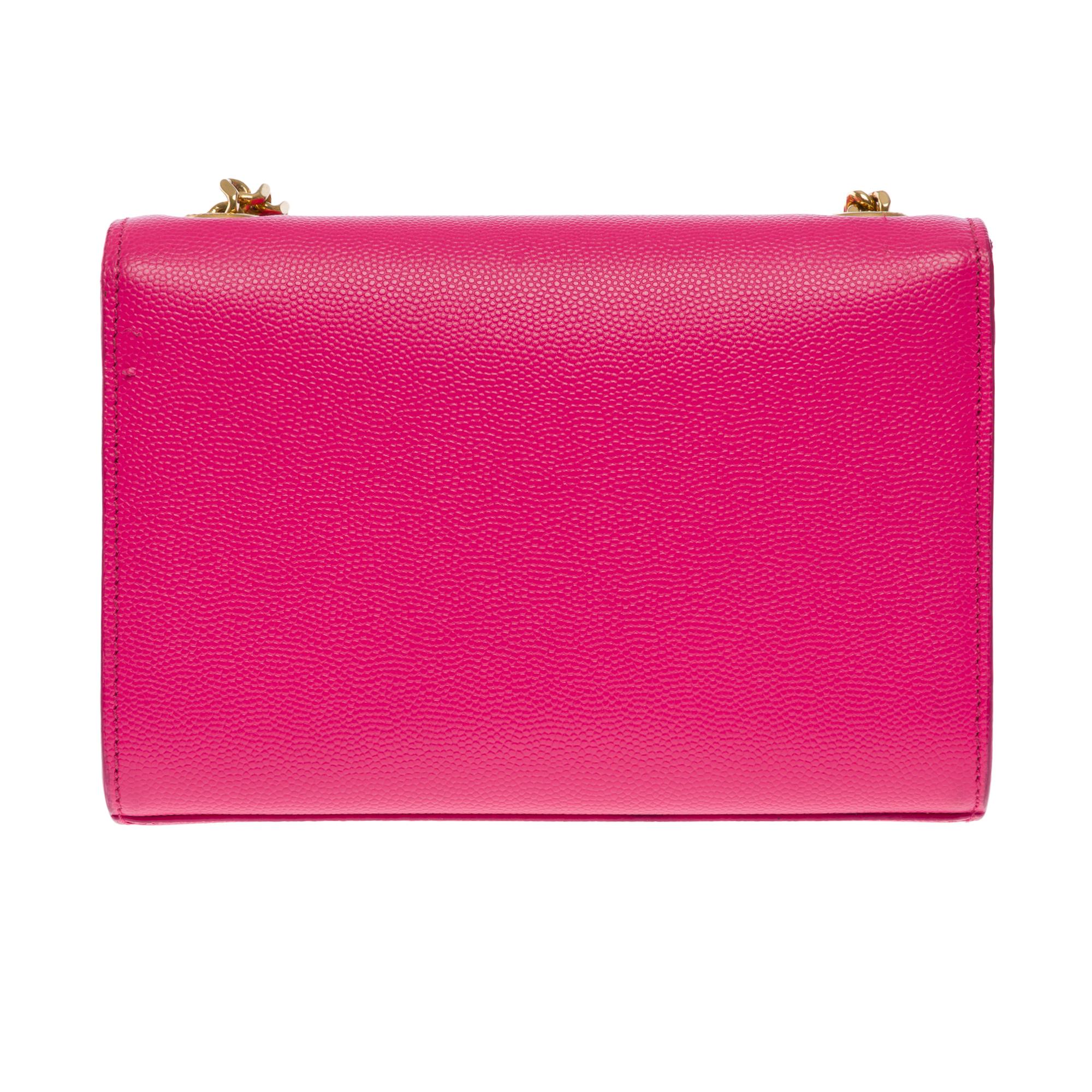 Women's or Men's Exquisite Saint Laurent Kate shoulder bag in Pink grained leather, GHW