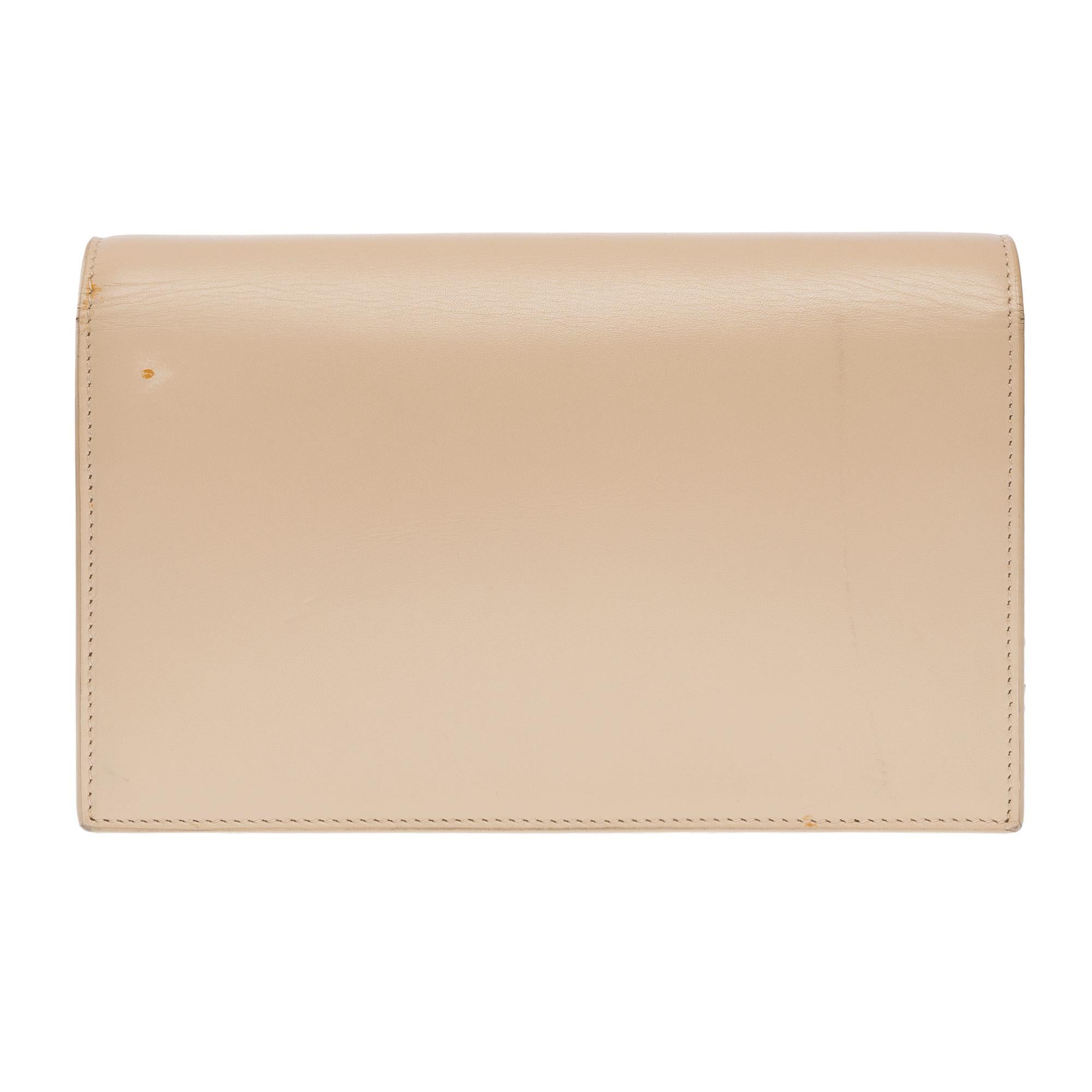 Exquisite Saint Laurent Kate Tassel shoulder bag in beige leather, PHW In Good Condition For Sale In Paris, IDF