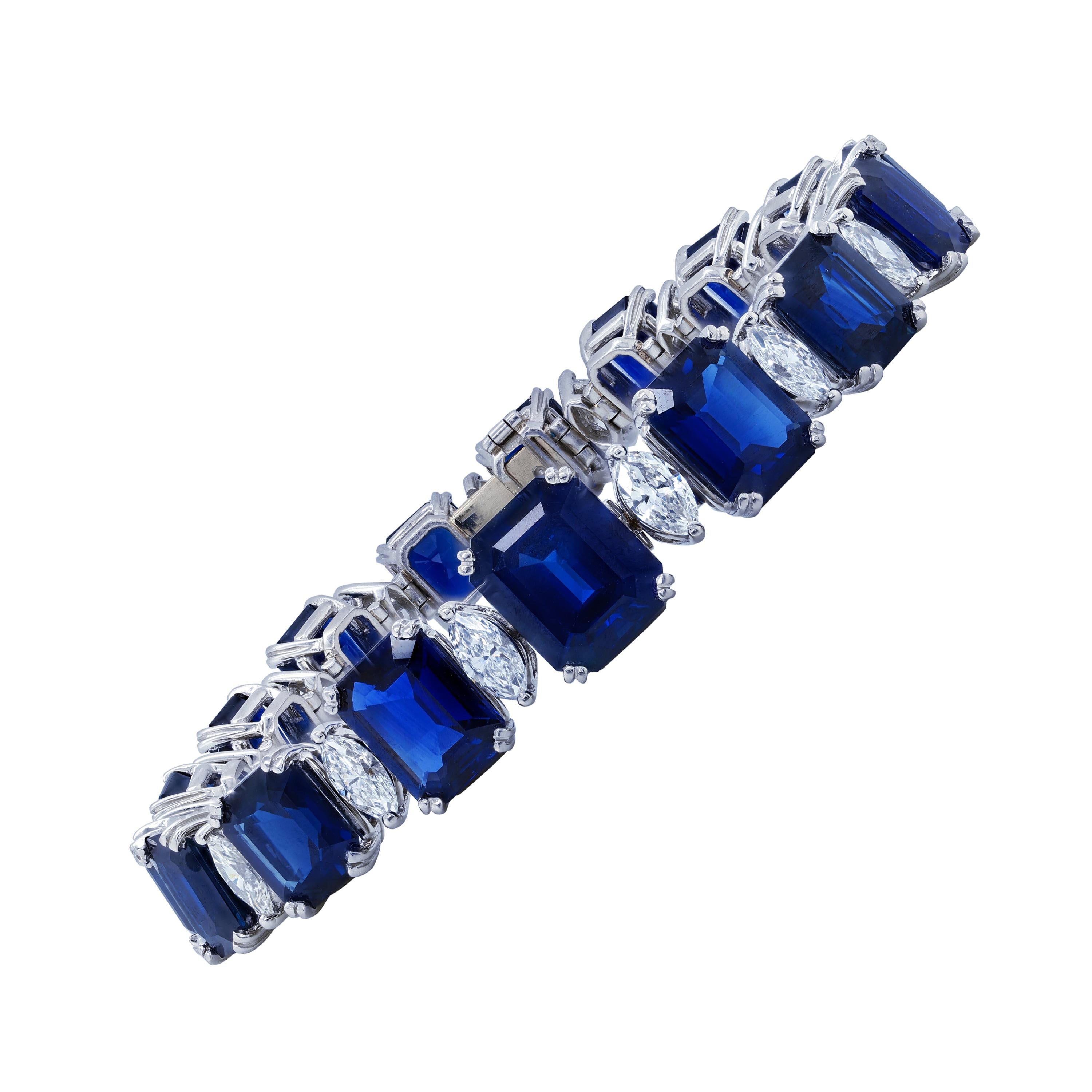 Exquisite Sapphire and Diamond Bracelet by Diana M. Jewels For Sale