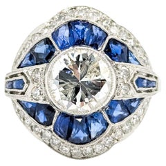 Exquisite Sapphire and Diamond White Gold Ring