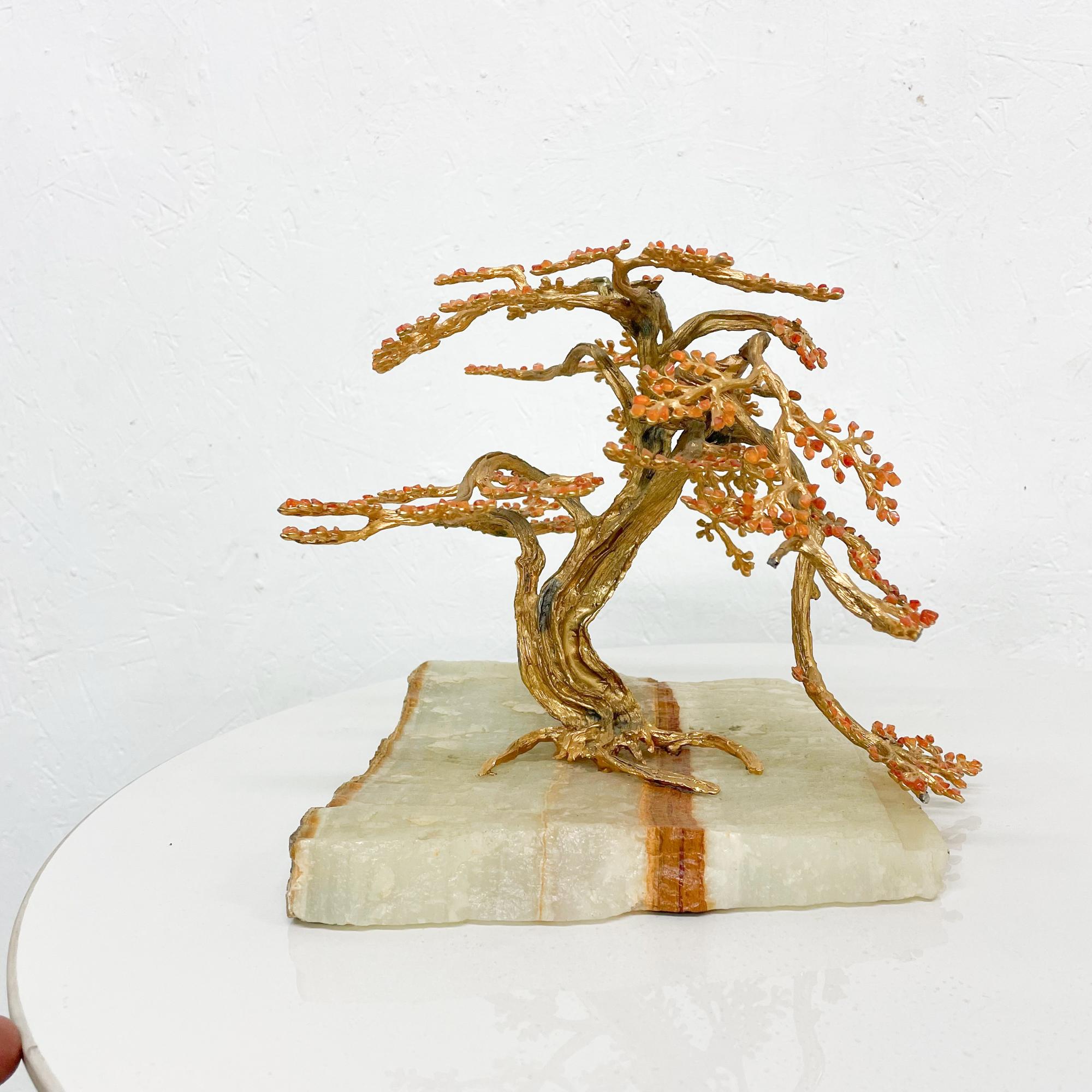 Exquisite Sculptural Modern Bonsai Tree Art in Quartzite Stone & Bronze 1970s 4