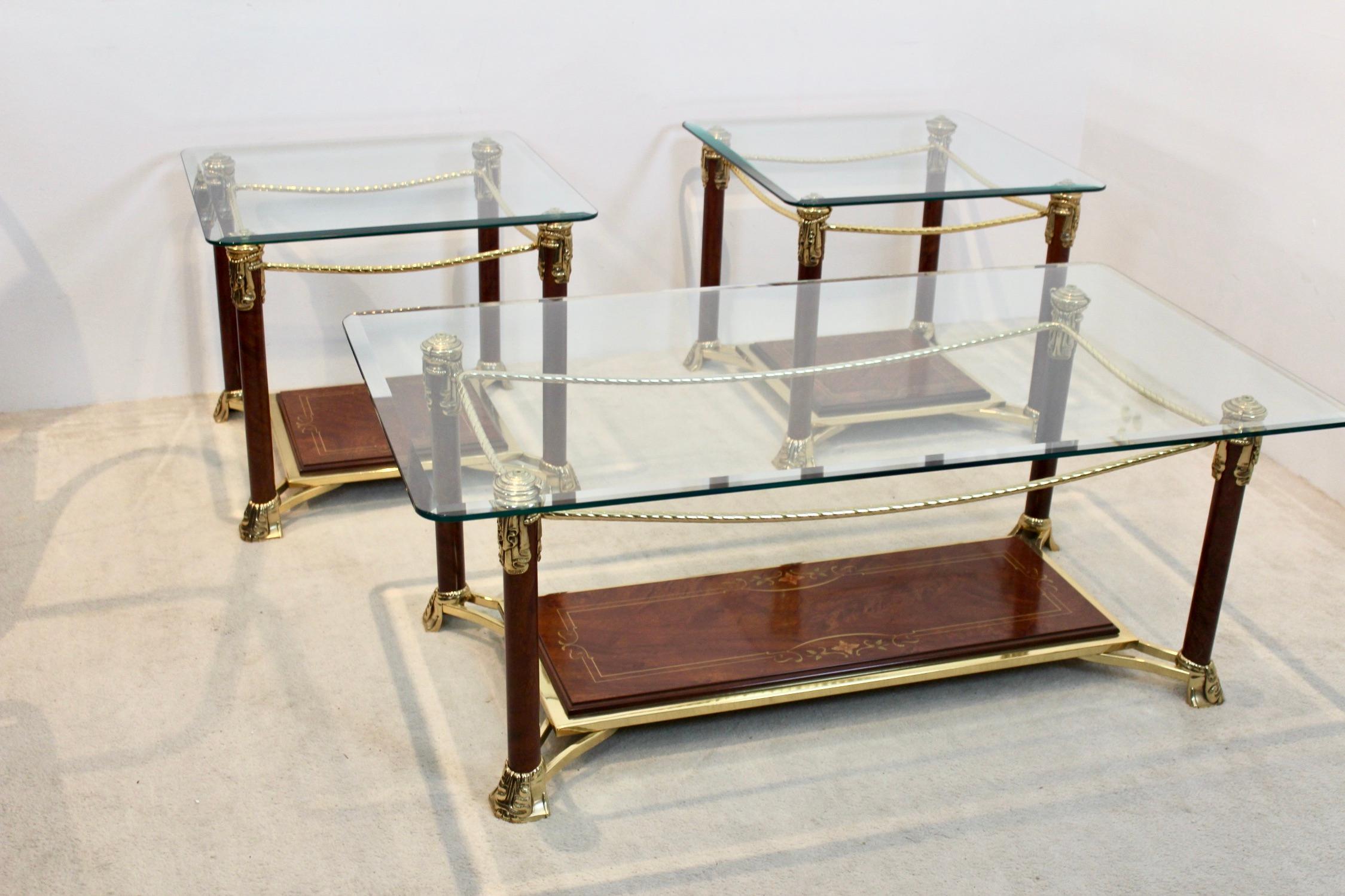 French Exquisite Set Hollywood Regency Side or Coffee Tables For Sale