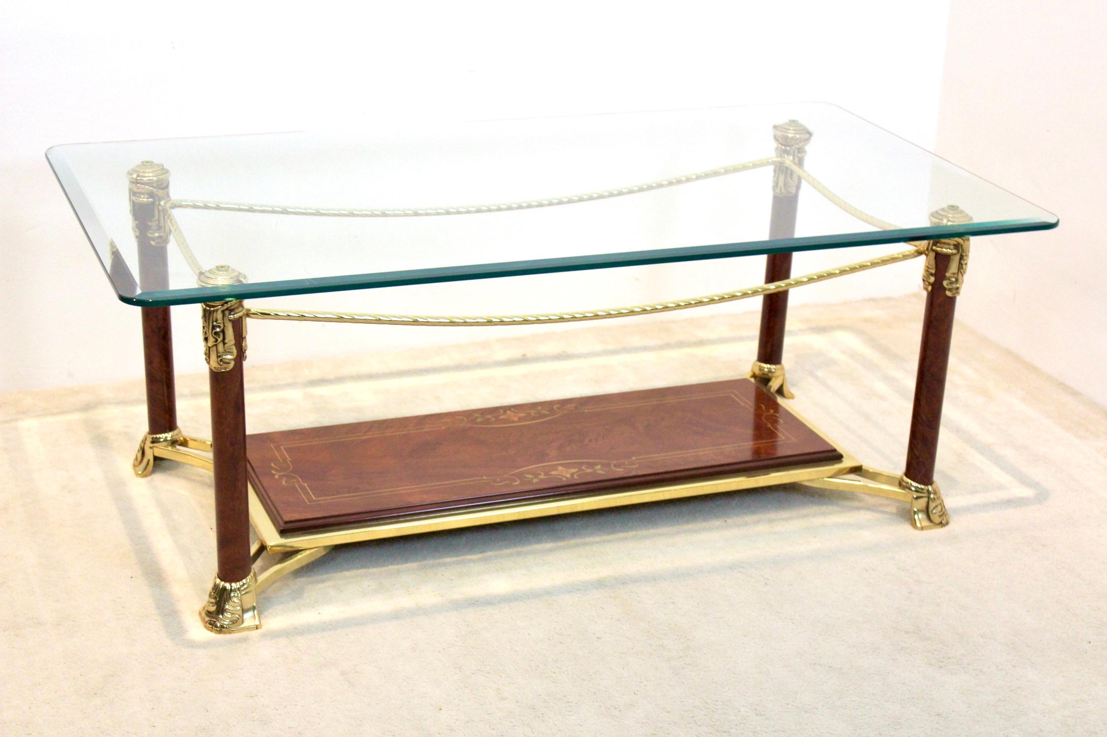 Brass Exquisite Set Hollywood Regency Side or Coffee Tables