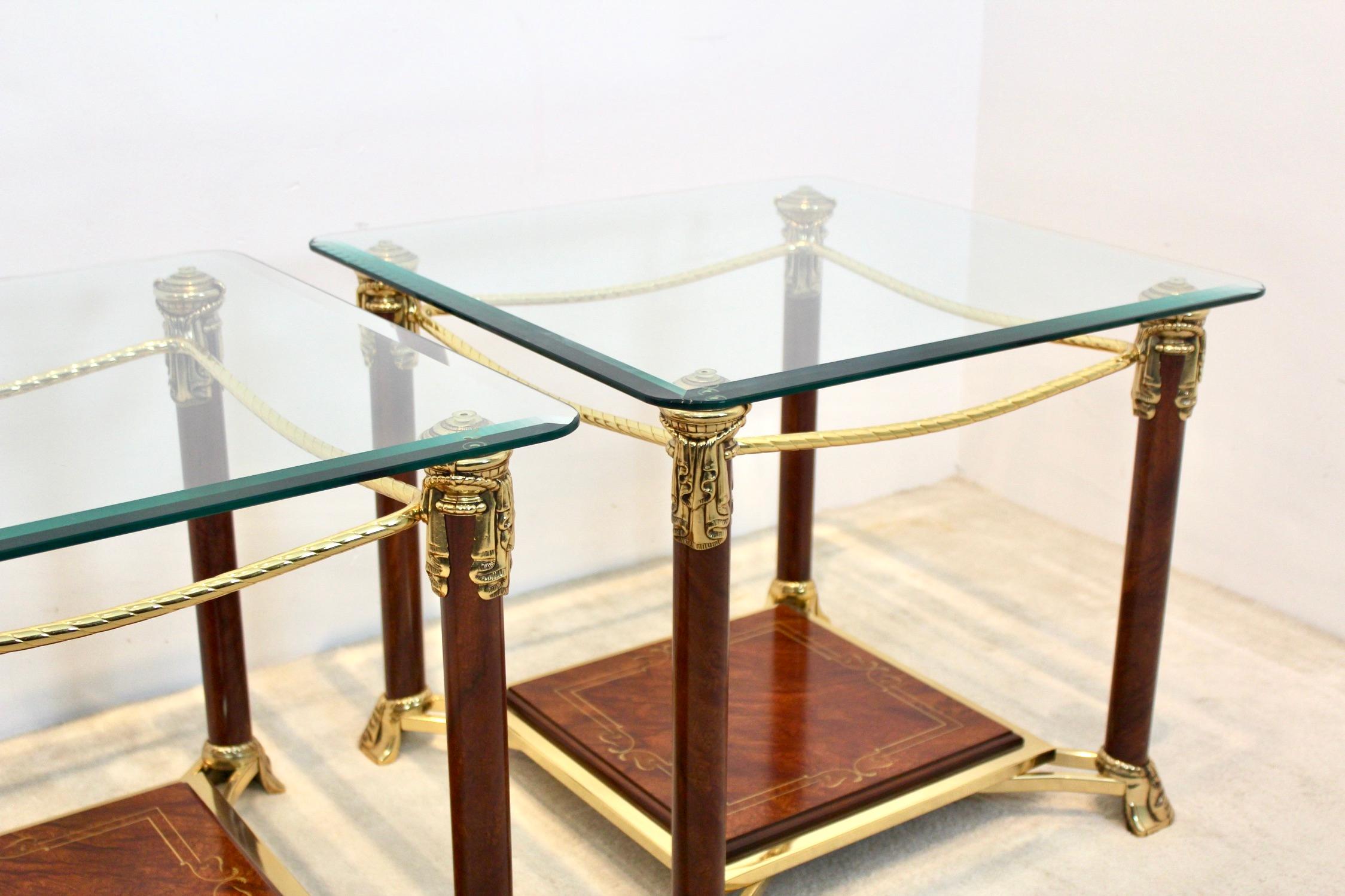 Exquisite Set Hollywood Regency Side Tables In Good Condition For Sale In Voorburg, NL