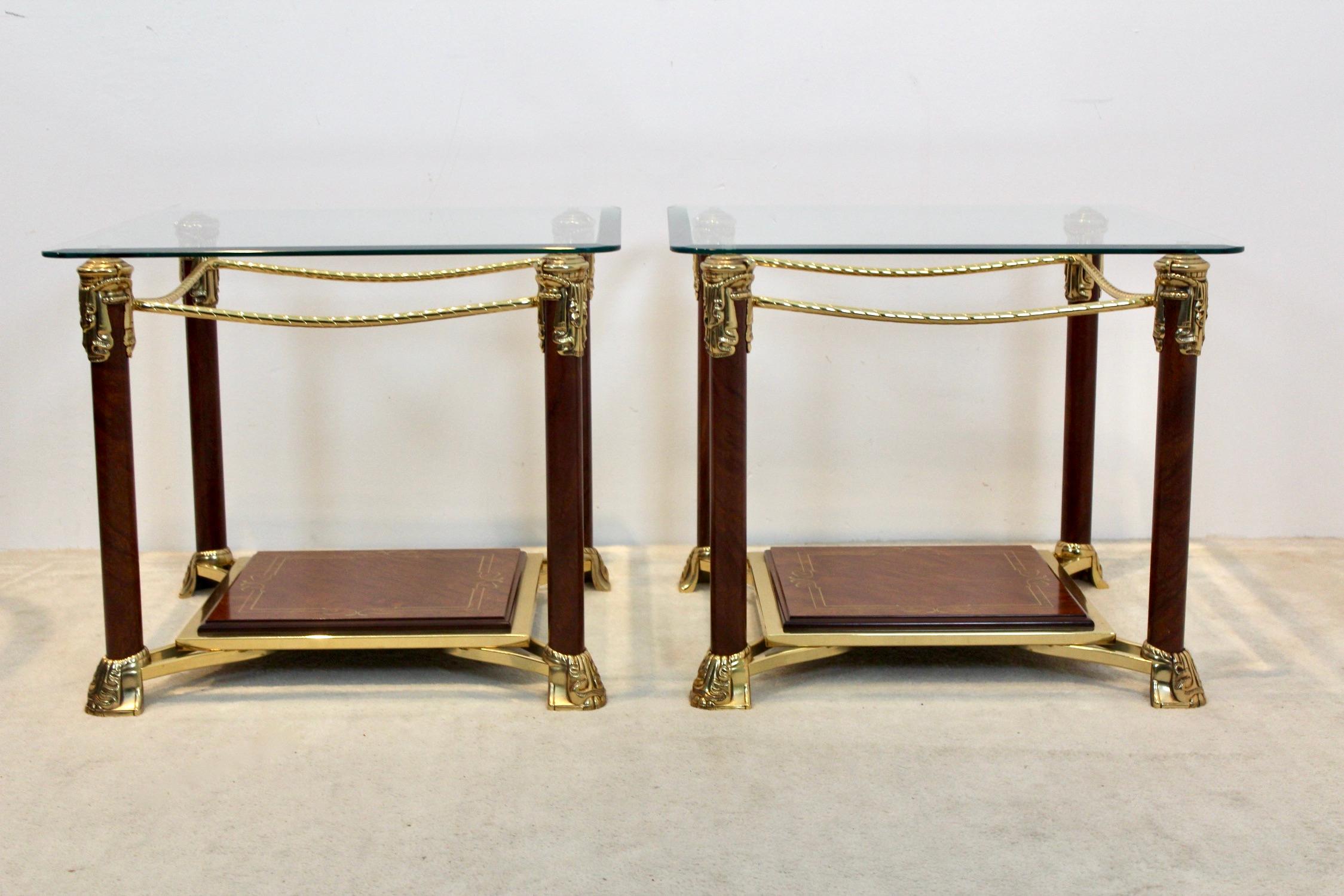 20th Century Exquisite Set Hollywood Regency Side Tables For Sale