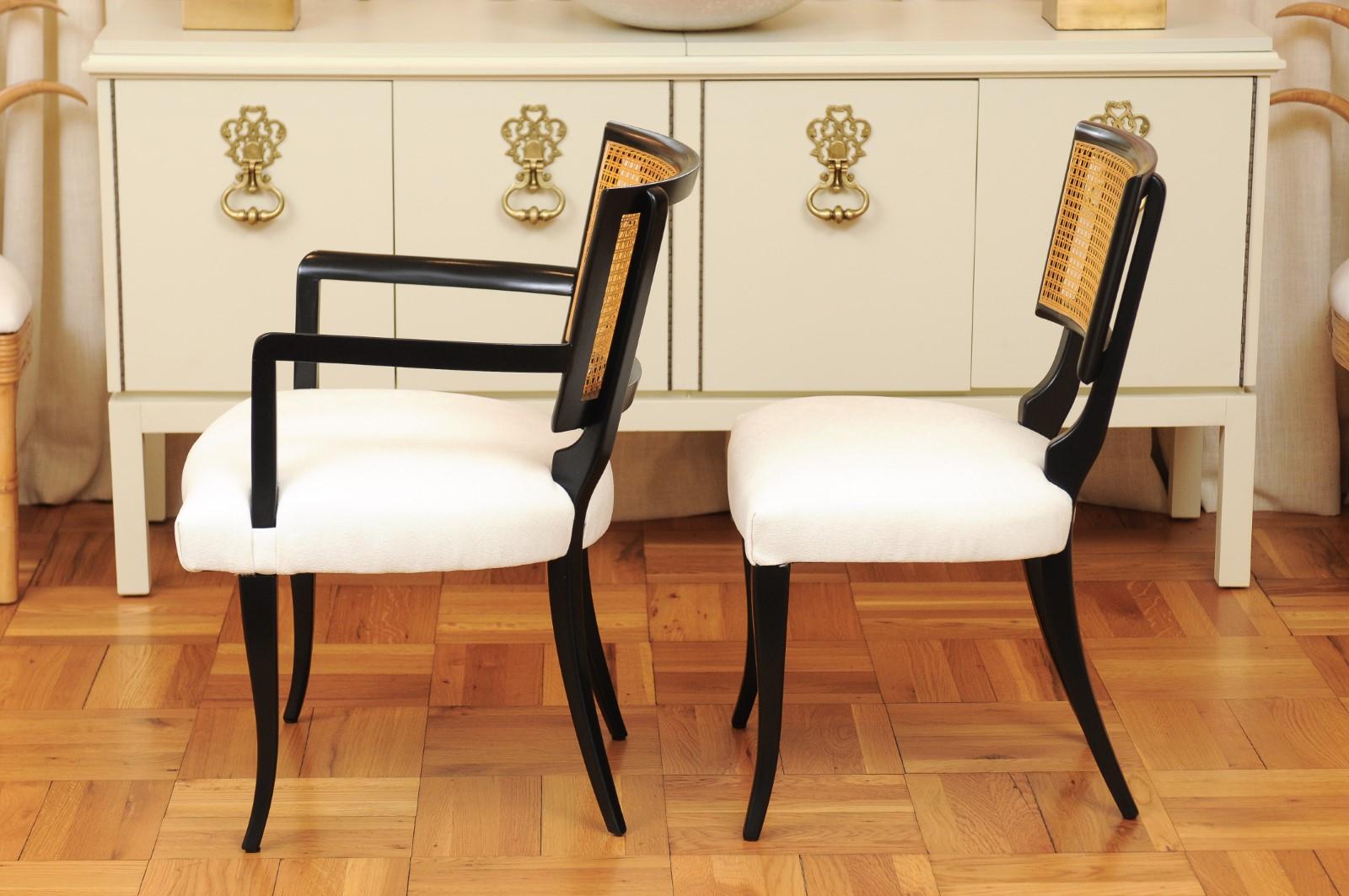 Exquisite Set of 10 Klismos Cane Dining Chairs in the Style of Billy Haines For Sale 6