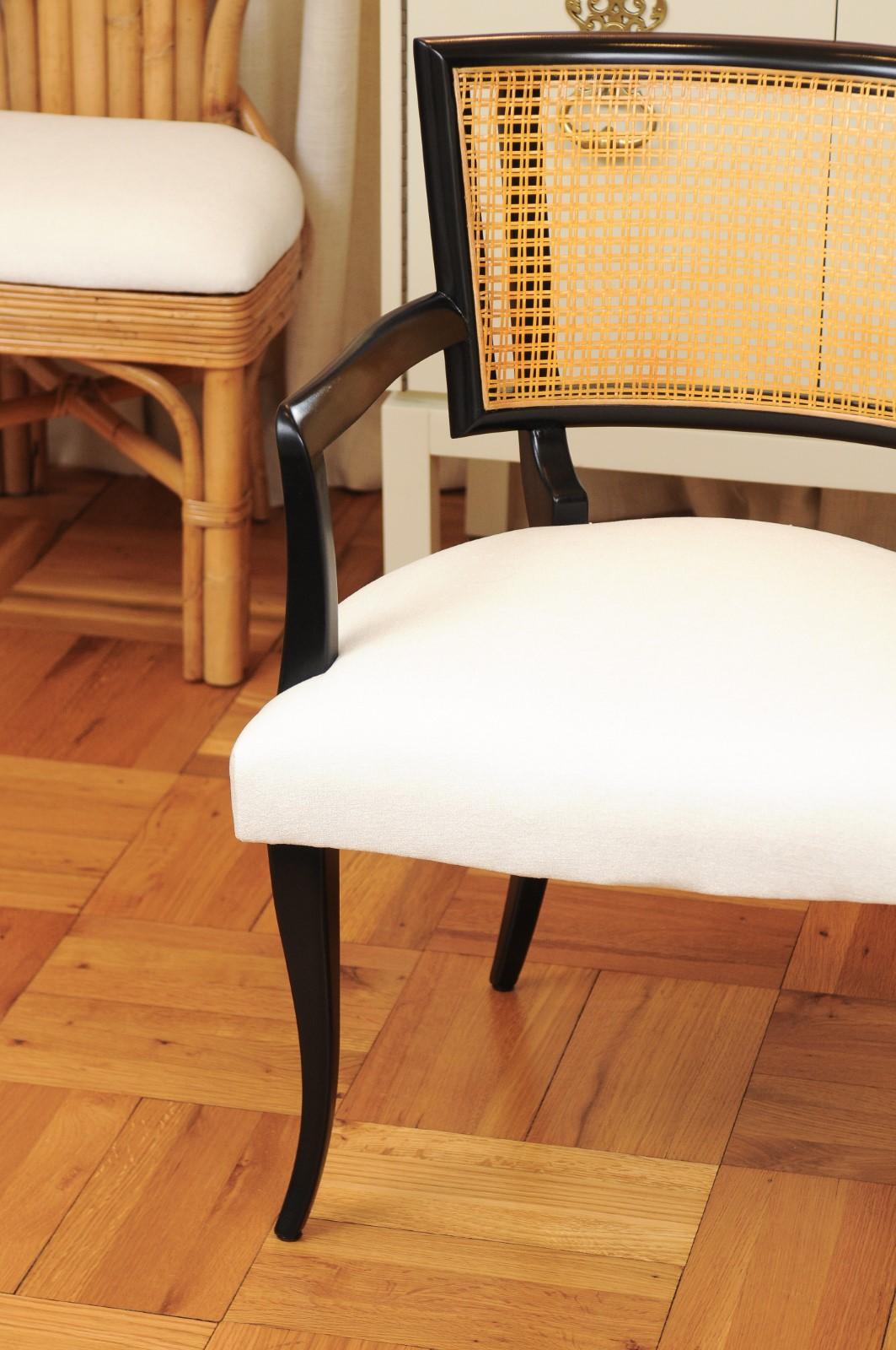 Exquisite Set of 10 Klismos Cane Dining Chairs in the Style of Billy Haines For Sale 8