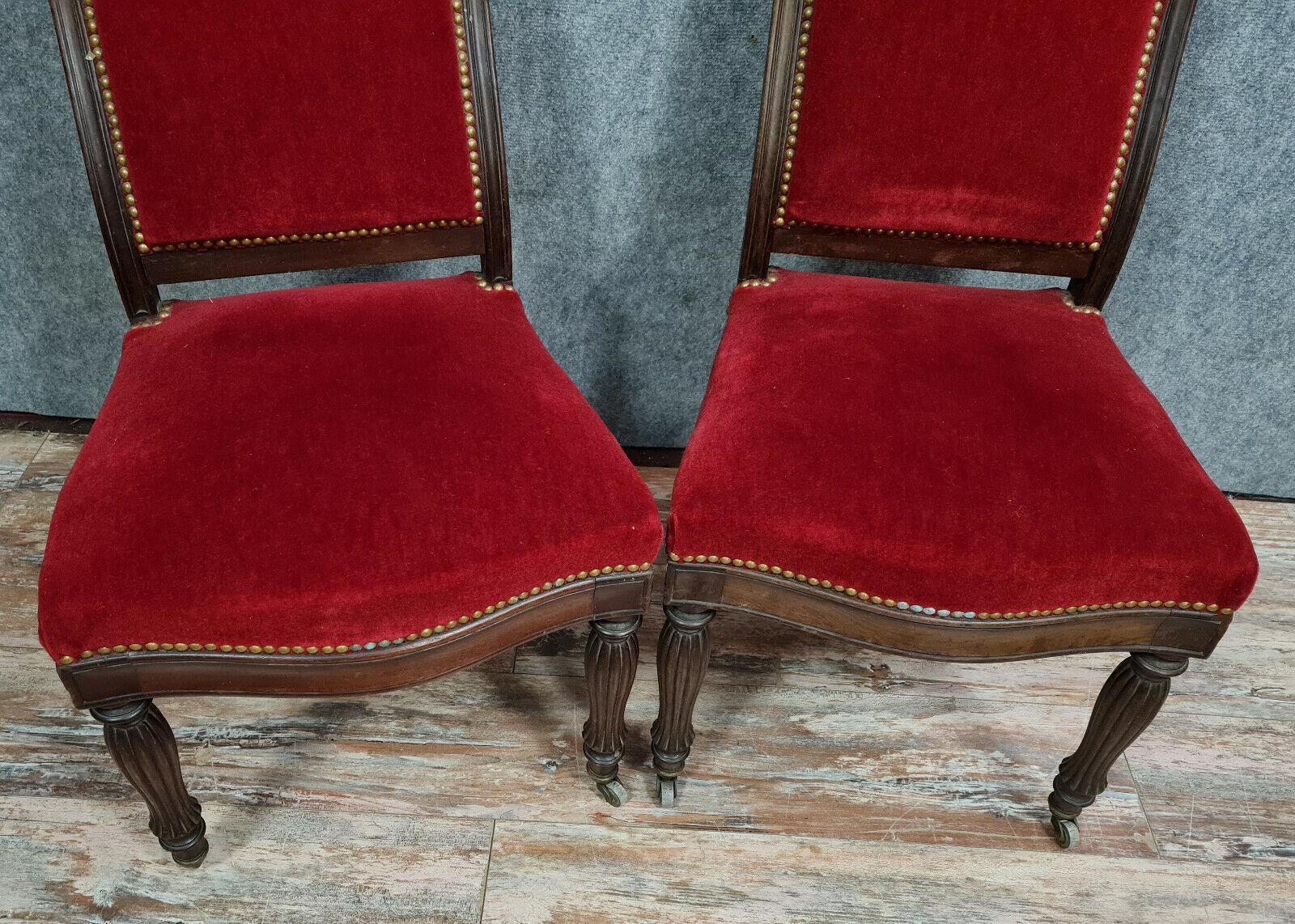 Exquisite Set of 4 Restauration Period Mahogany Chairs, circa 1820 -1X32 For Sale 6
