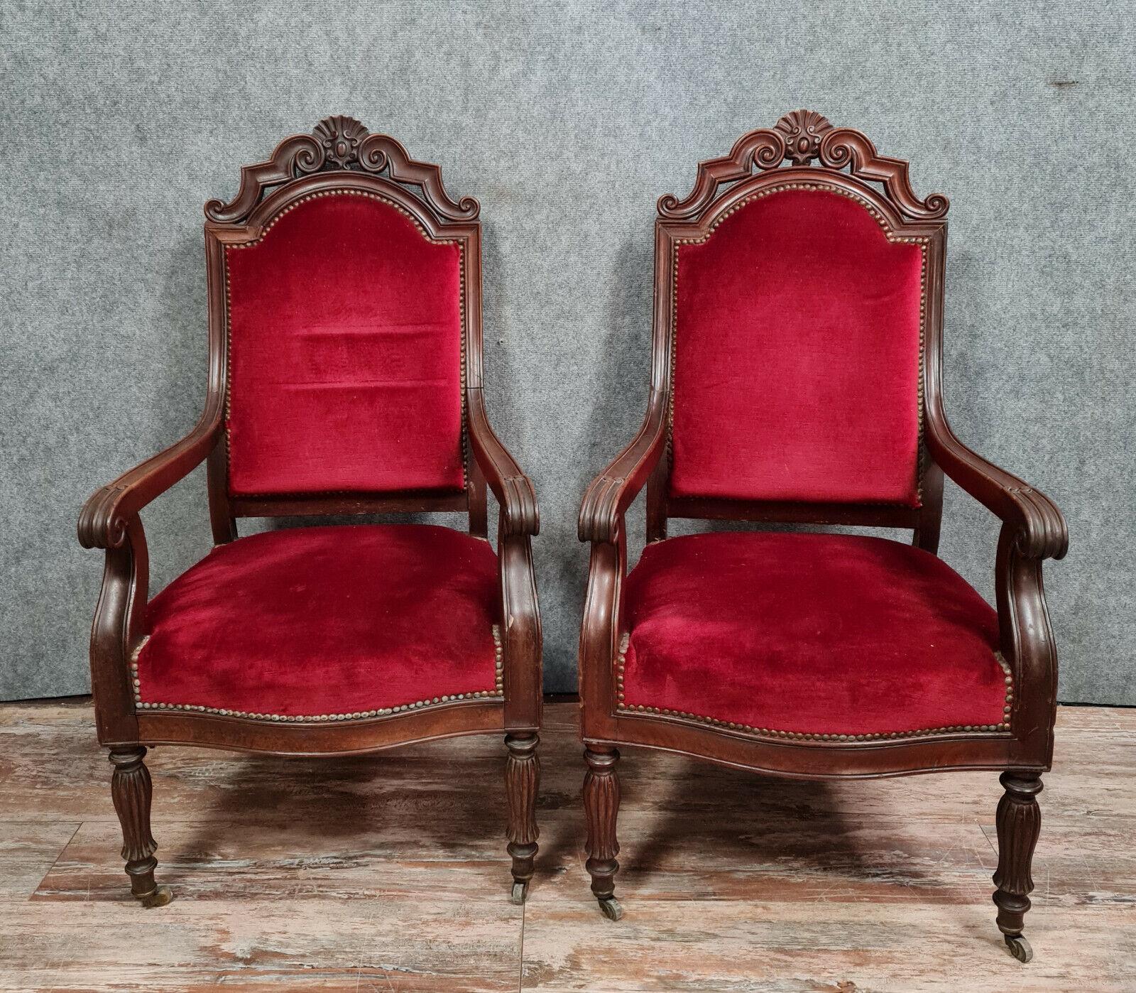 Exquisite Set of 4 Restauration Period Mahogany Chairs, circa 1820 -1X32 For Sale 1