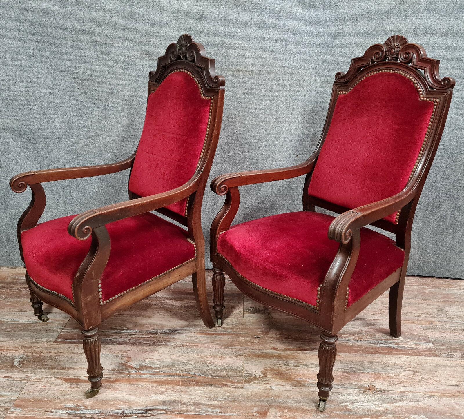 Exquisite Set of 4 Restauration Period Mahogany Chairs, circa 1820 -1X32 For Sale 2