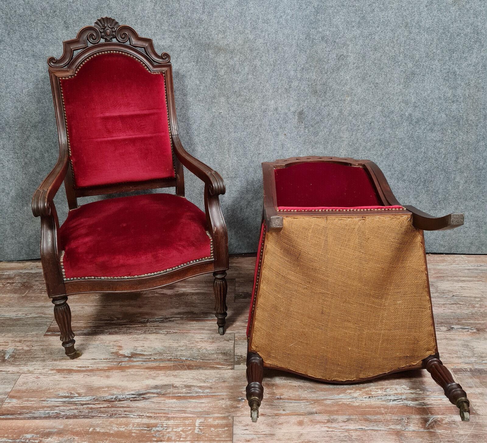 Exquisite Set of 4 Restauration Period Mahogany Chairs, circa 1820 -1X32 For Sale 4