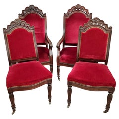 Antique Exquisite Set of 4 Restauration Period Mahogany Chairs, circa 1820 -1X32