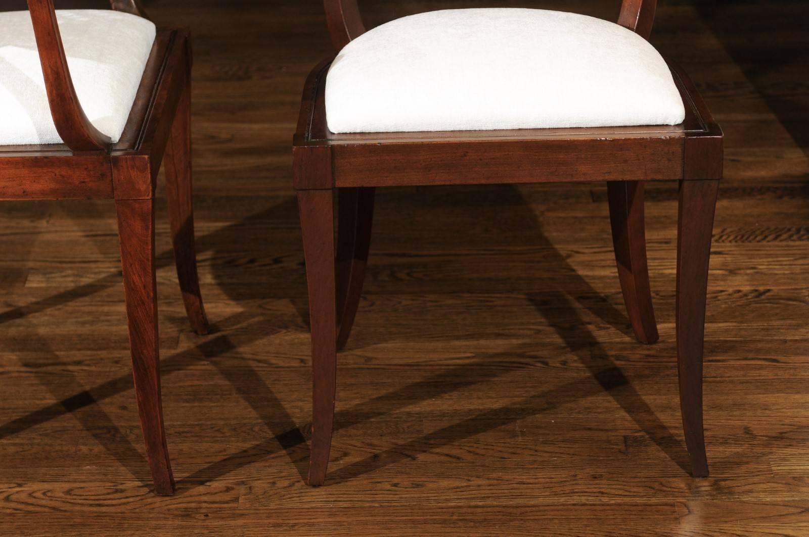 Exquisite Set of Eight (8) Klismos Cane Dining Chairs by Baker, circa 1958 4