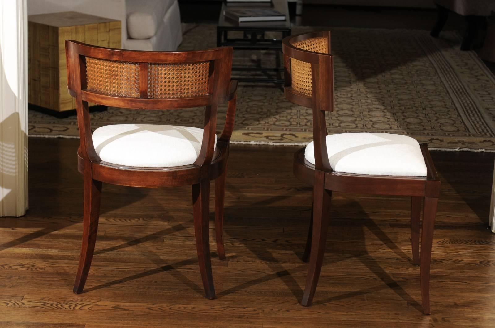 Exquisite Set of Eight (8) Klismos Cane Dining Chairs by Baker, circa 1958 5
