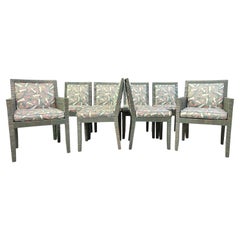 Bielecky Brothers Exquisite Set of Eight Rattan Dining Chairs by Billy Baldwin