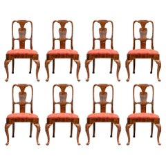 Exquisite Set of Eight Walnut George I Dining Chairs C. 1710-1730
