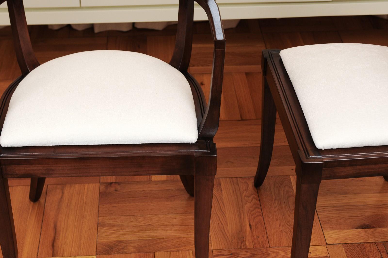 Squisito set di 14 sedie da pranzo in canna Klismos vintage di Baker, circa 1958 in vendita 7