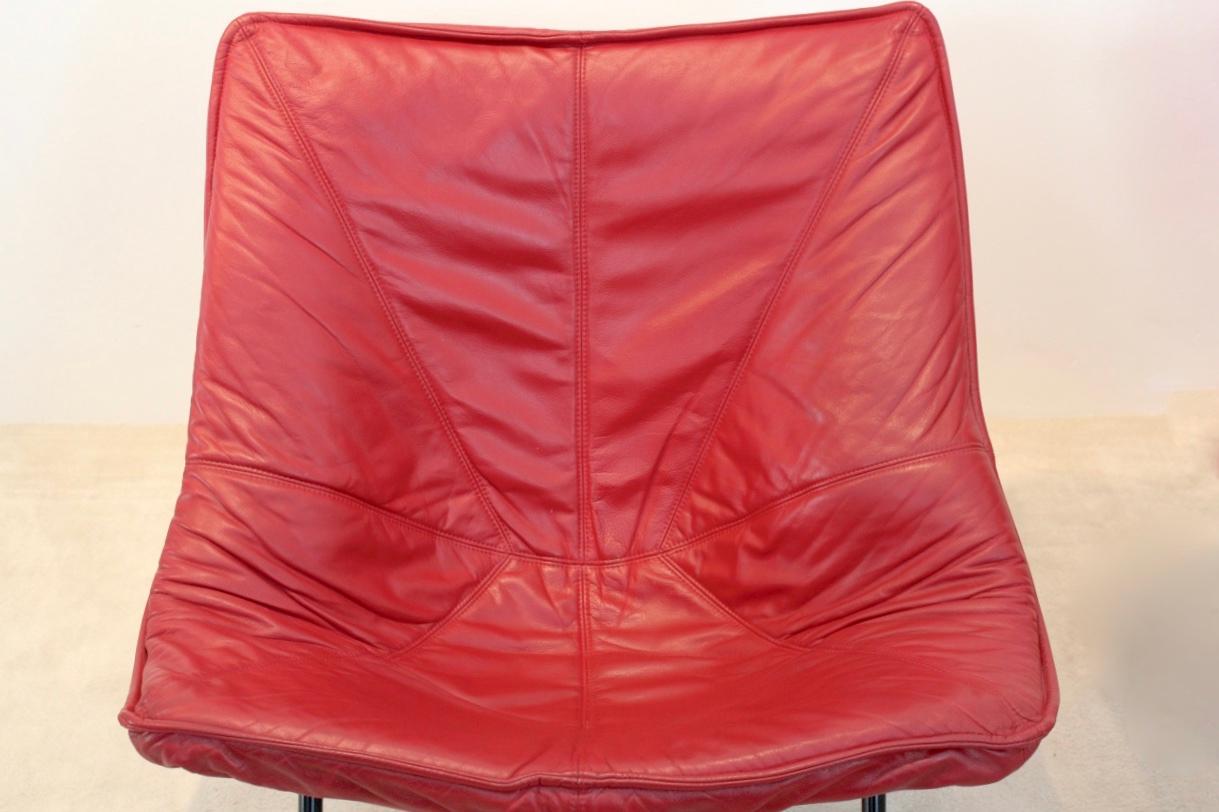 Steel Exquisite Set of Molinari Foldable Easy Chairs Designed by Teun van Zanten 1970s For Sale