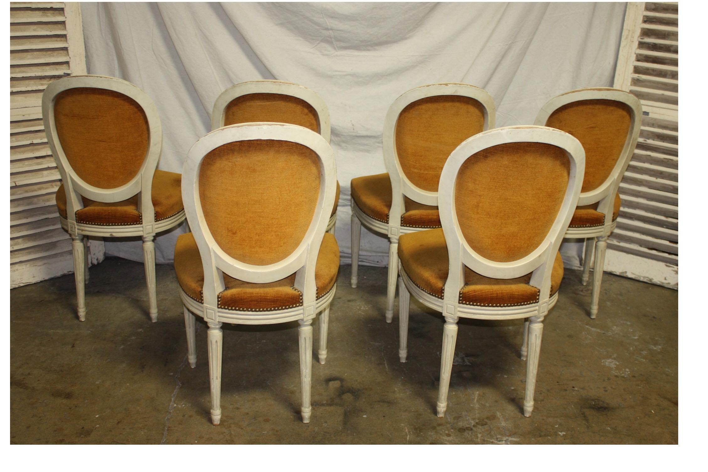 Exquisite Set of Six Louis XVI French Chairs 5